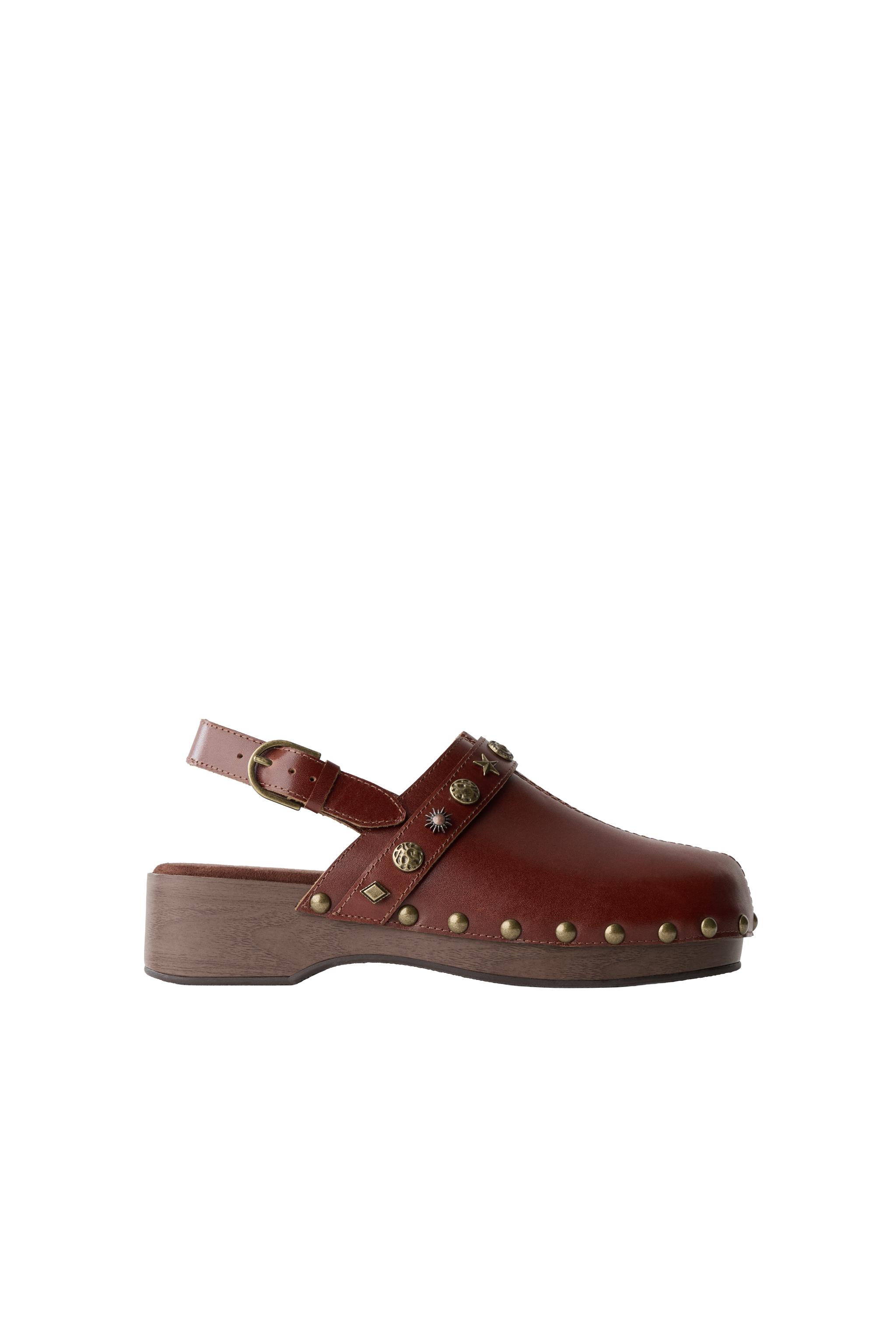 КОЖАНЫЕ САБО С ЗАКЛЕПКАМИ — ZARA