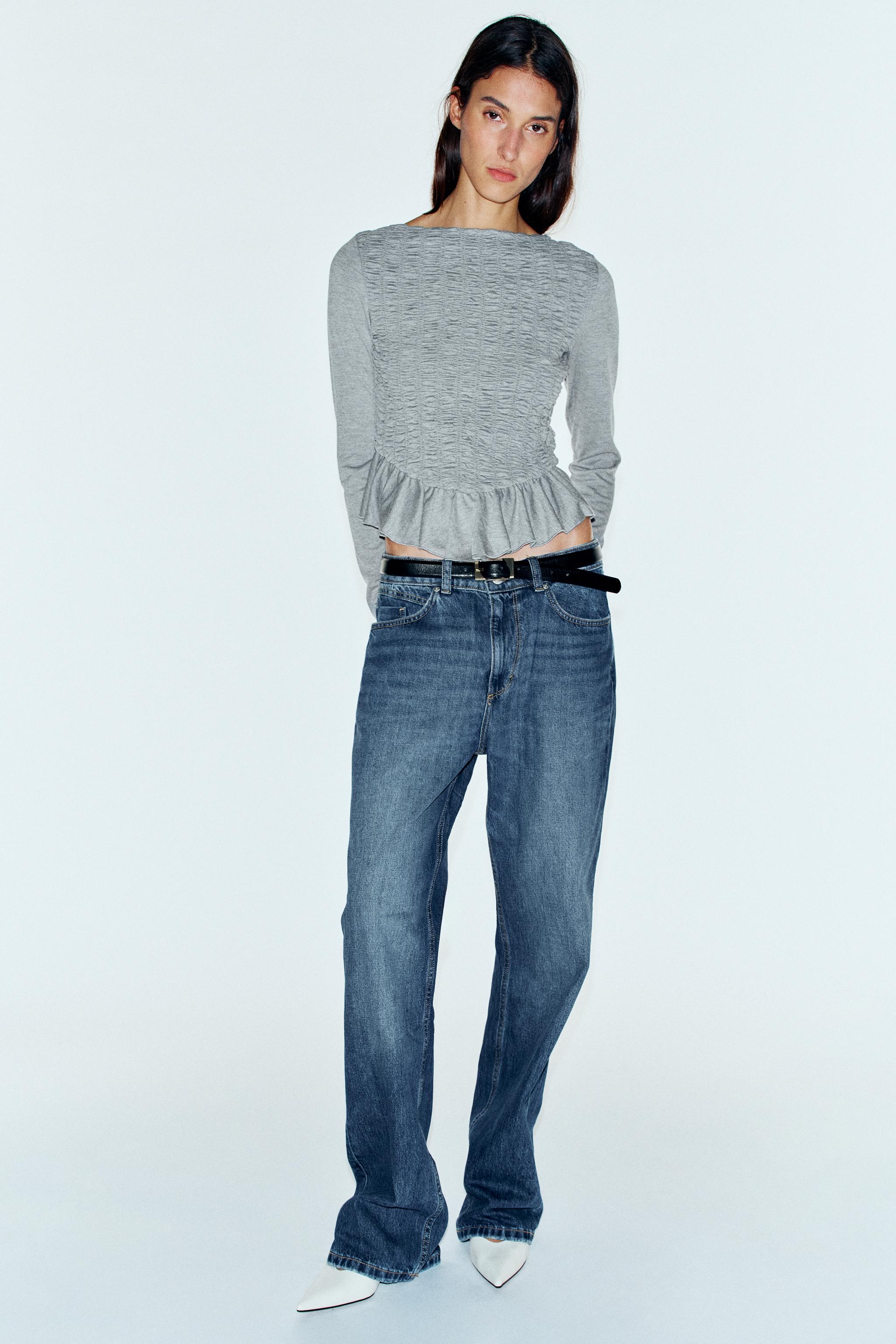 ТОП С БАСКОЙ И ЭЛАСТИЧНЫМИ ДЕТАЛЯМИ — ZARA