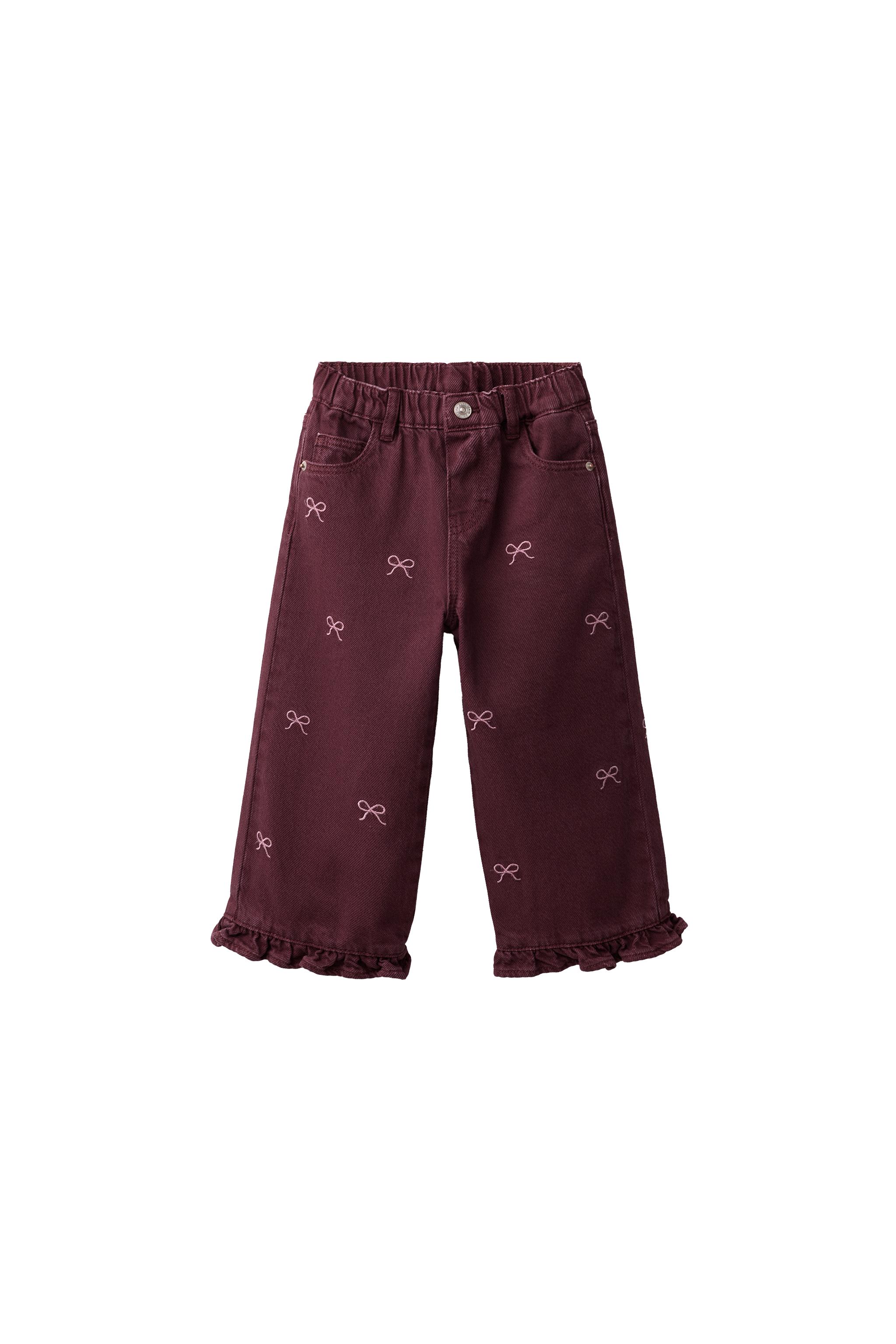 БРЮКИ-КЮЛОТЫ С ВЫШИТЫМИ БАНТАМИ — ZARA