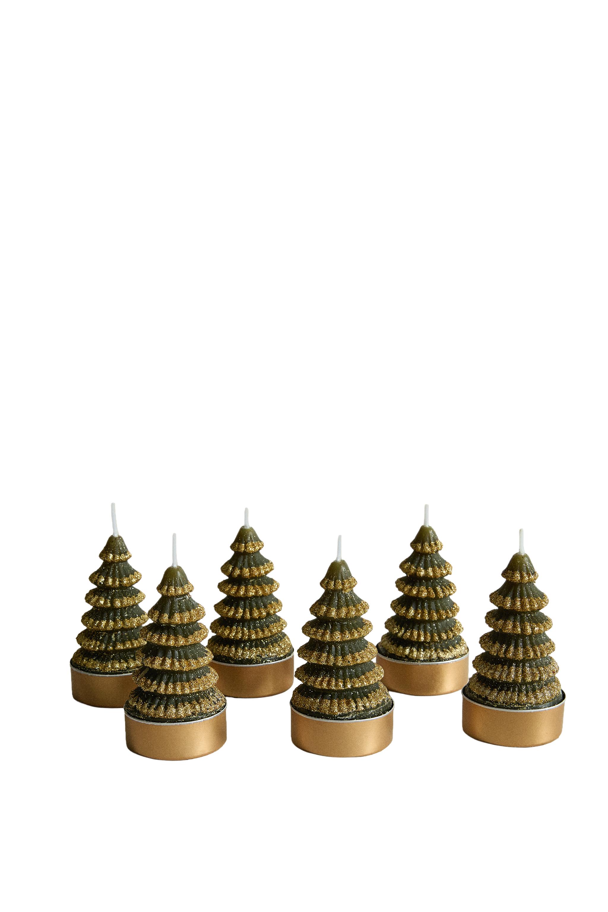 MINI GLITTER CHRISTMAS TREE CANDLES (PACK OF 6) — Zara Home