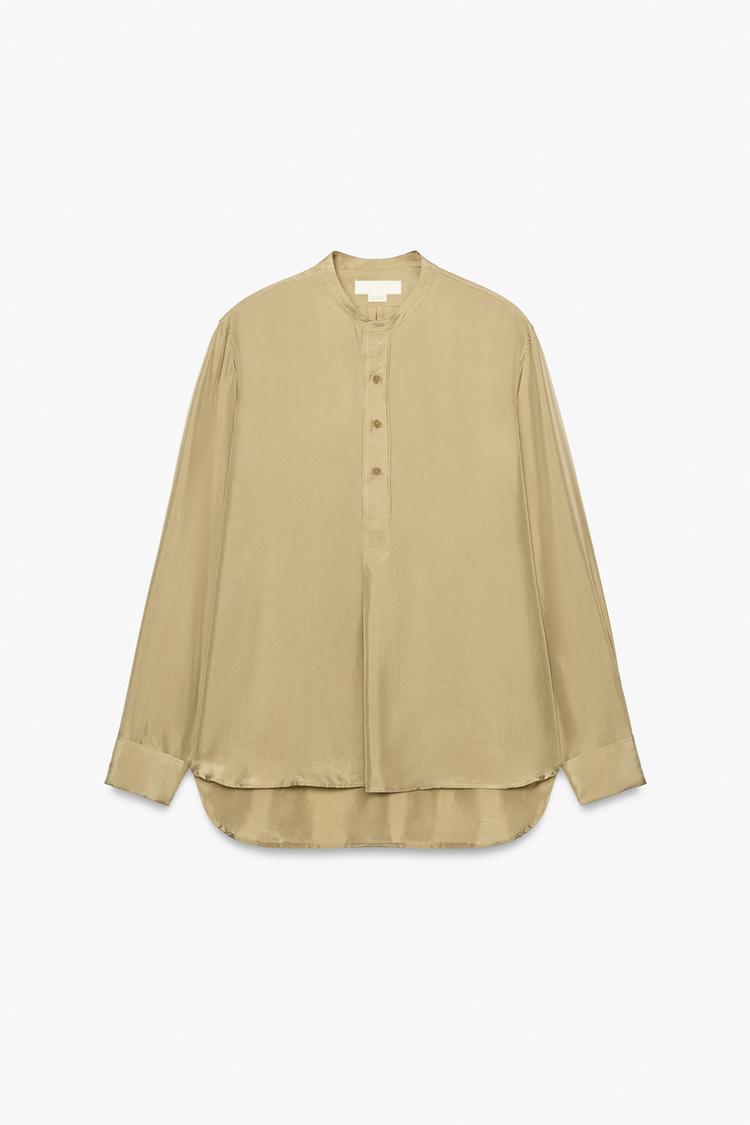 100% SILK RELAXED FIT POLO SHIRT