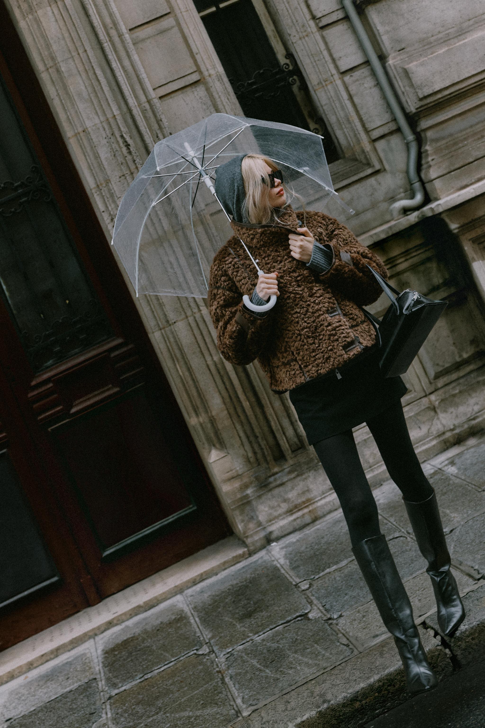 CONTRAST FAUX FUR JACKET — ZARA