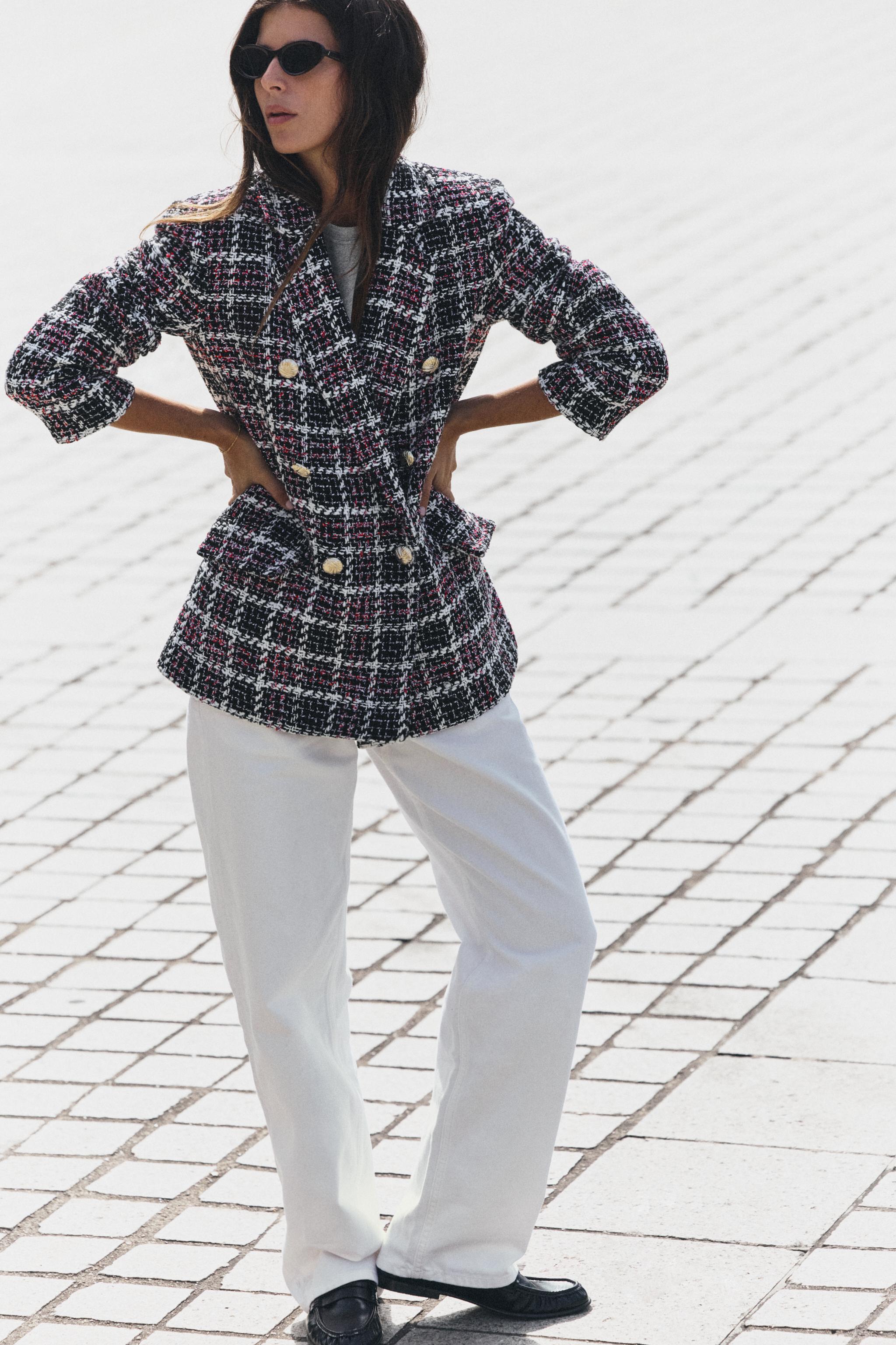 БЛЕЙЗЕР В КЛЕТКУ ИЗ РЕЛЬЕФНОЙ ТКАНИ — ZARA