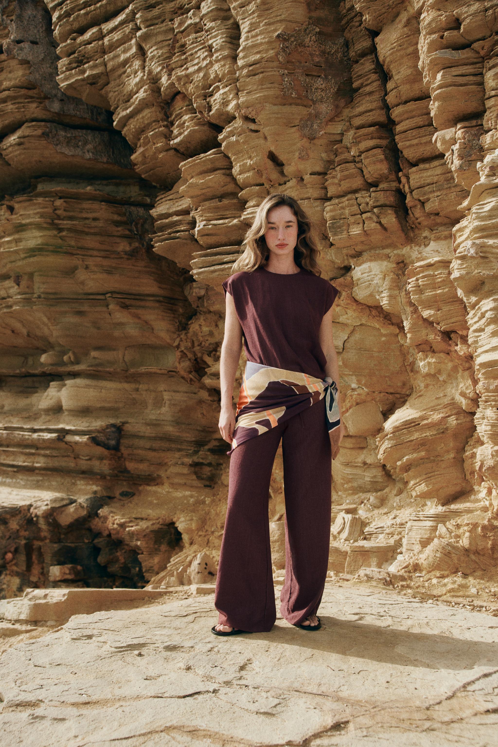 Топ без рукавов в деревенском стиле — ZARA