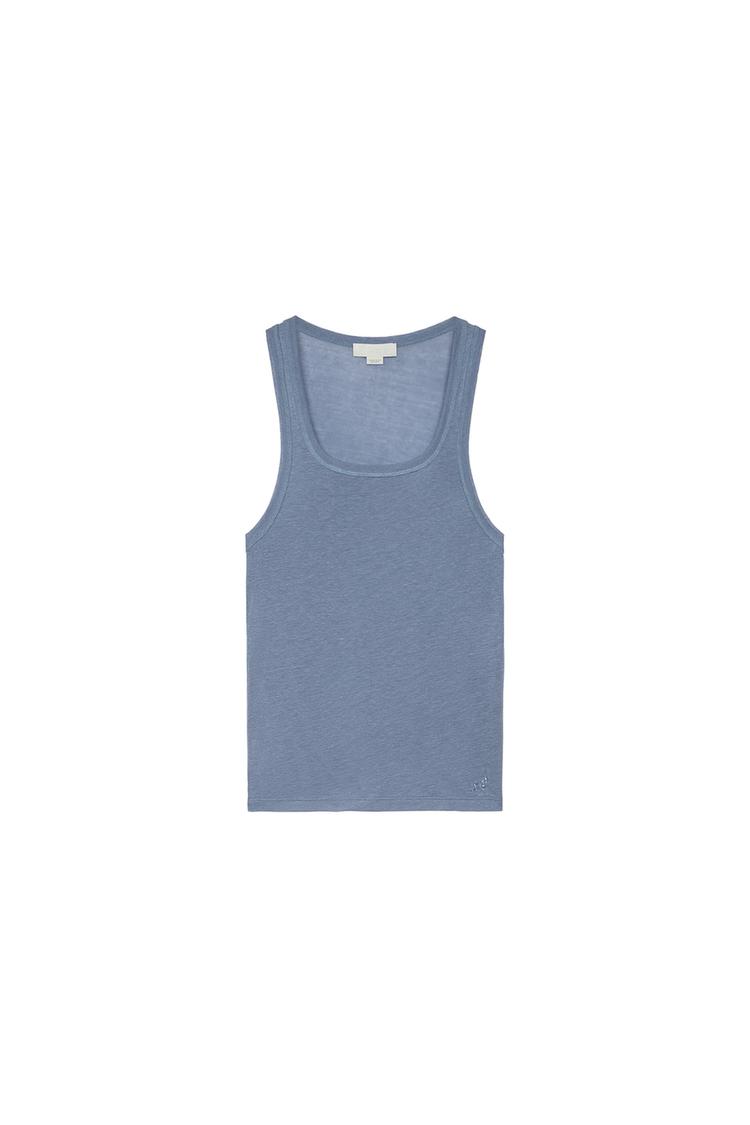 EMBROIDERED RIBBED TANK TOP
