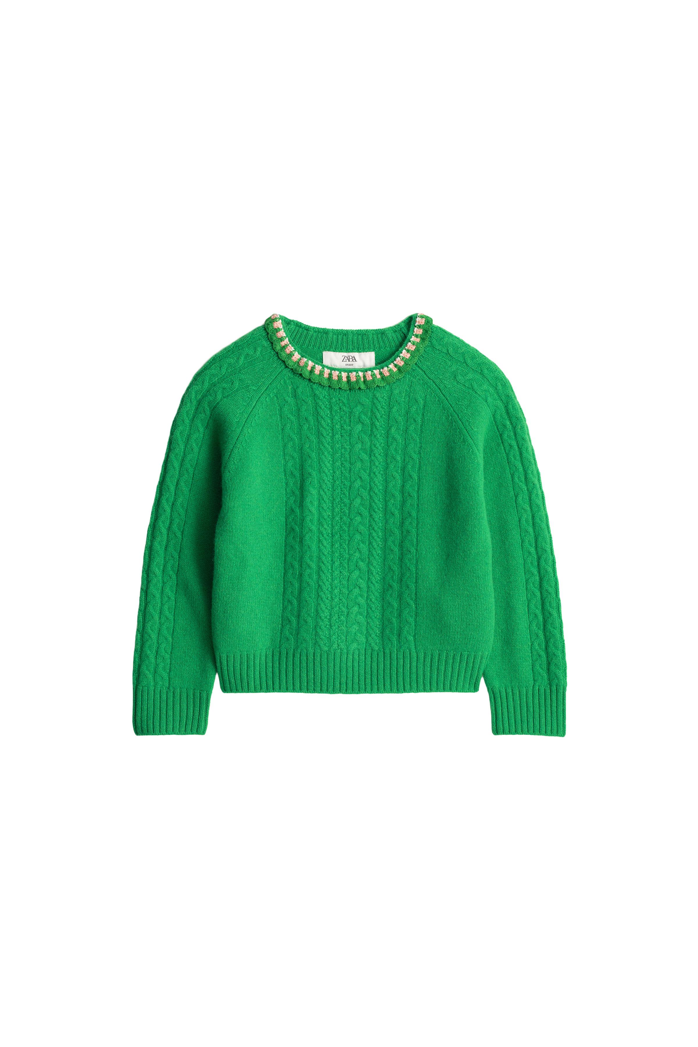 100% WOOL JUMPER WITH CROCHET NECK LIMITED EDITION — ZARA