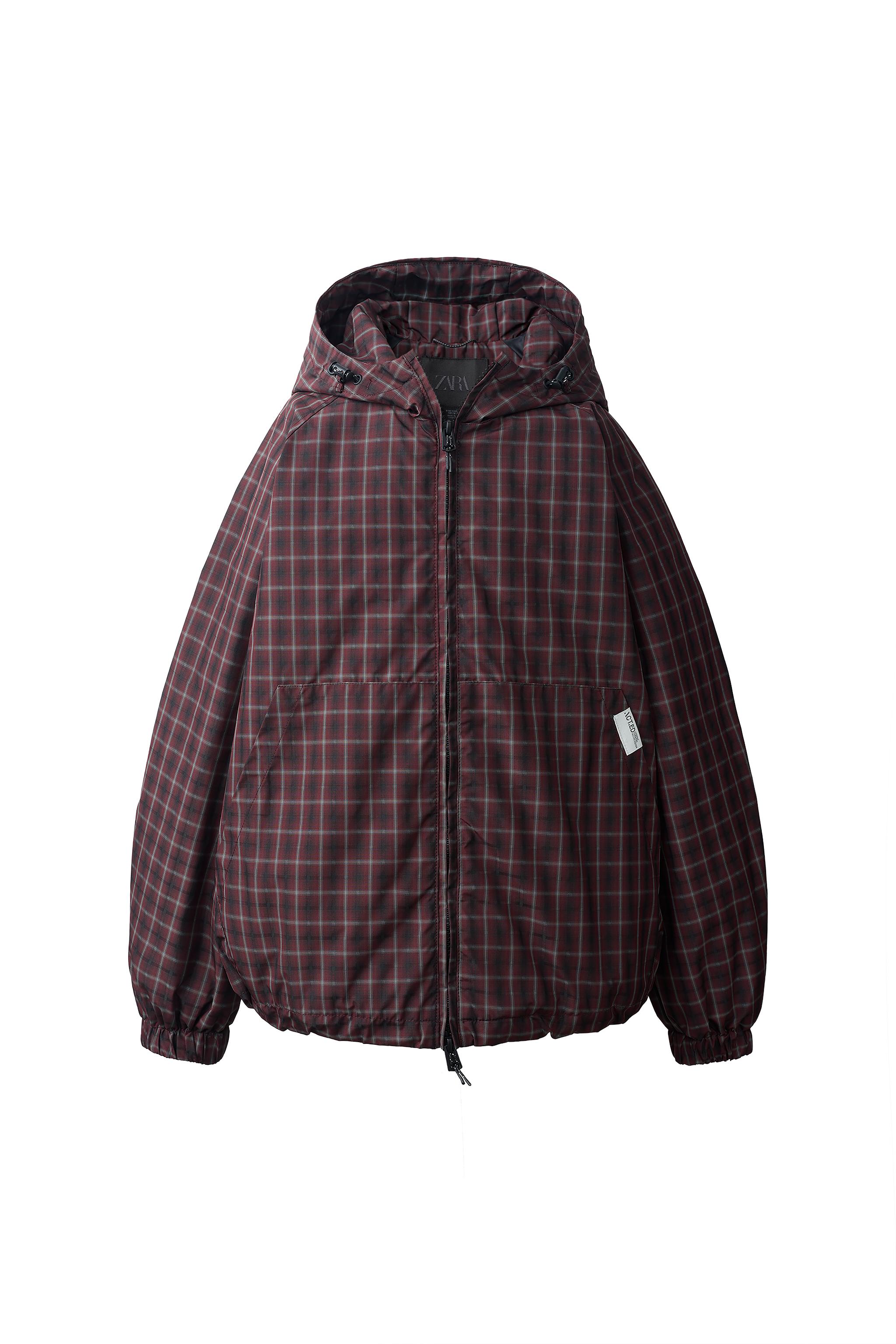 CHECK WATER-REPELLENT JACKET — ZARA