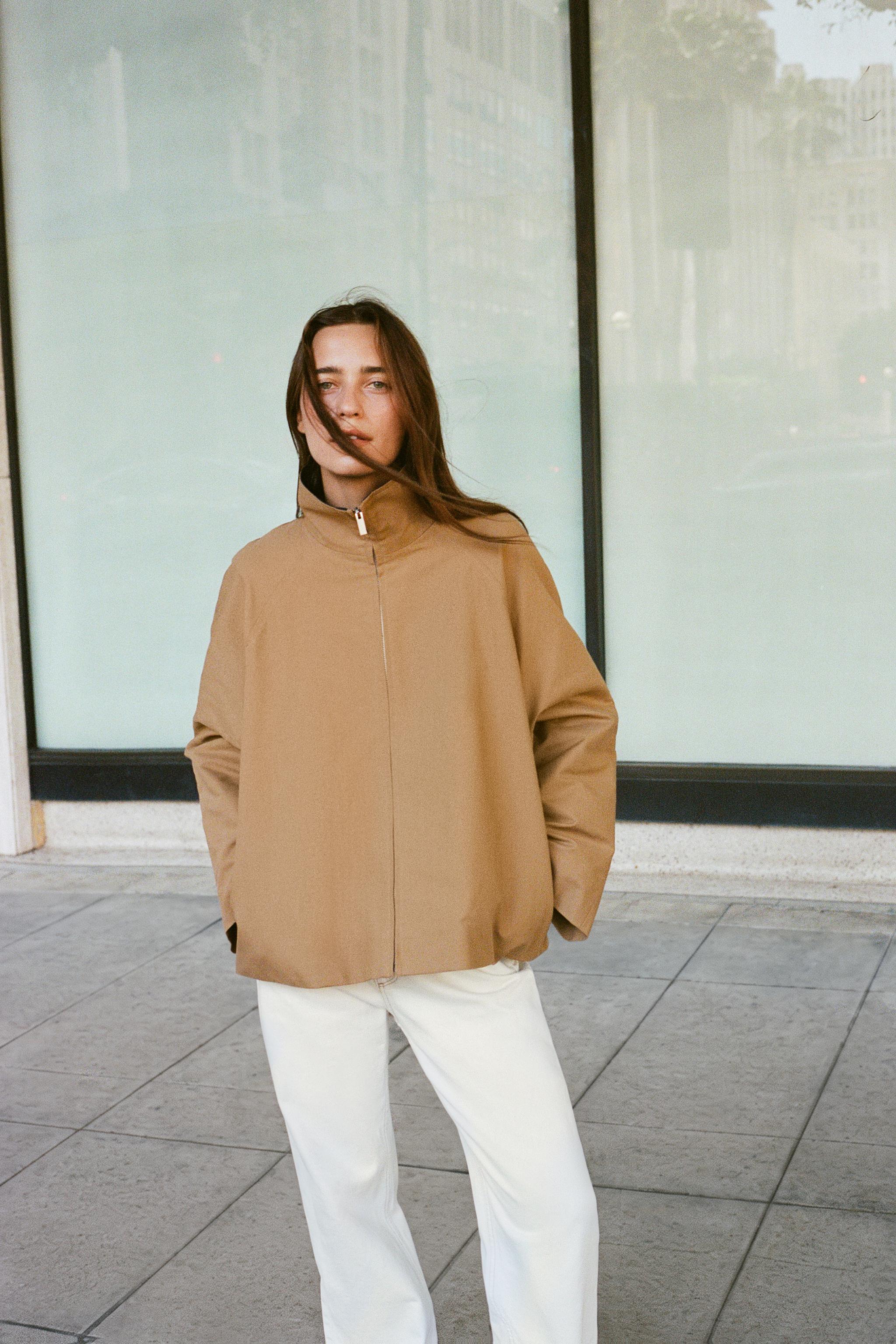 Тренч ZW COLLECTION контрастного цвета — ZARA