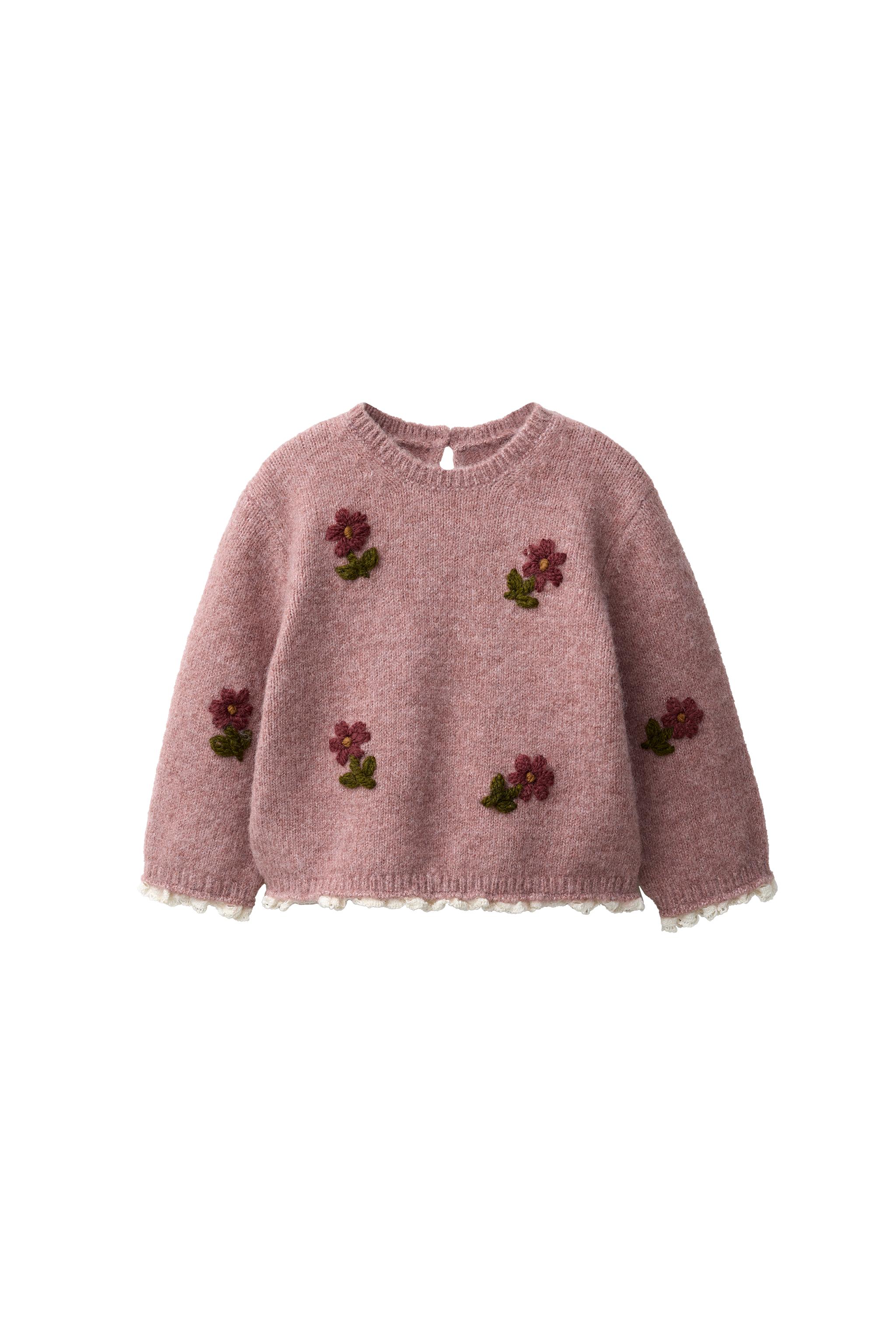 ДЖЕМПЕР С ВЫШИВКОЙ В ВИДЕ ЦВЕТОВ — ZARA
