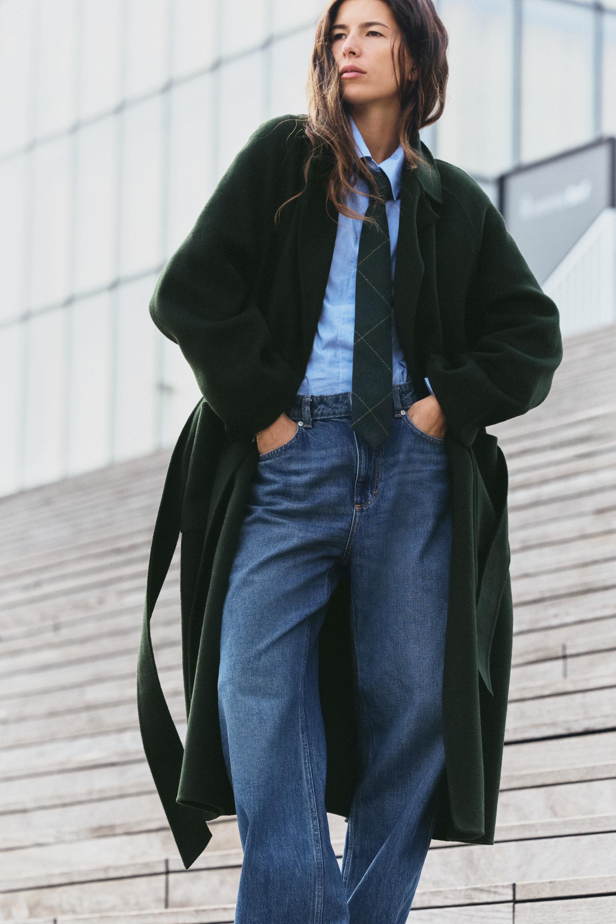 ПАЛЬТО ИЗ ШЕРСТИ С ПОЯСОМ — ZARA