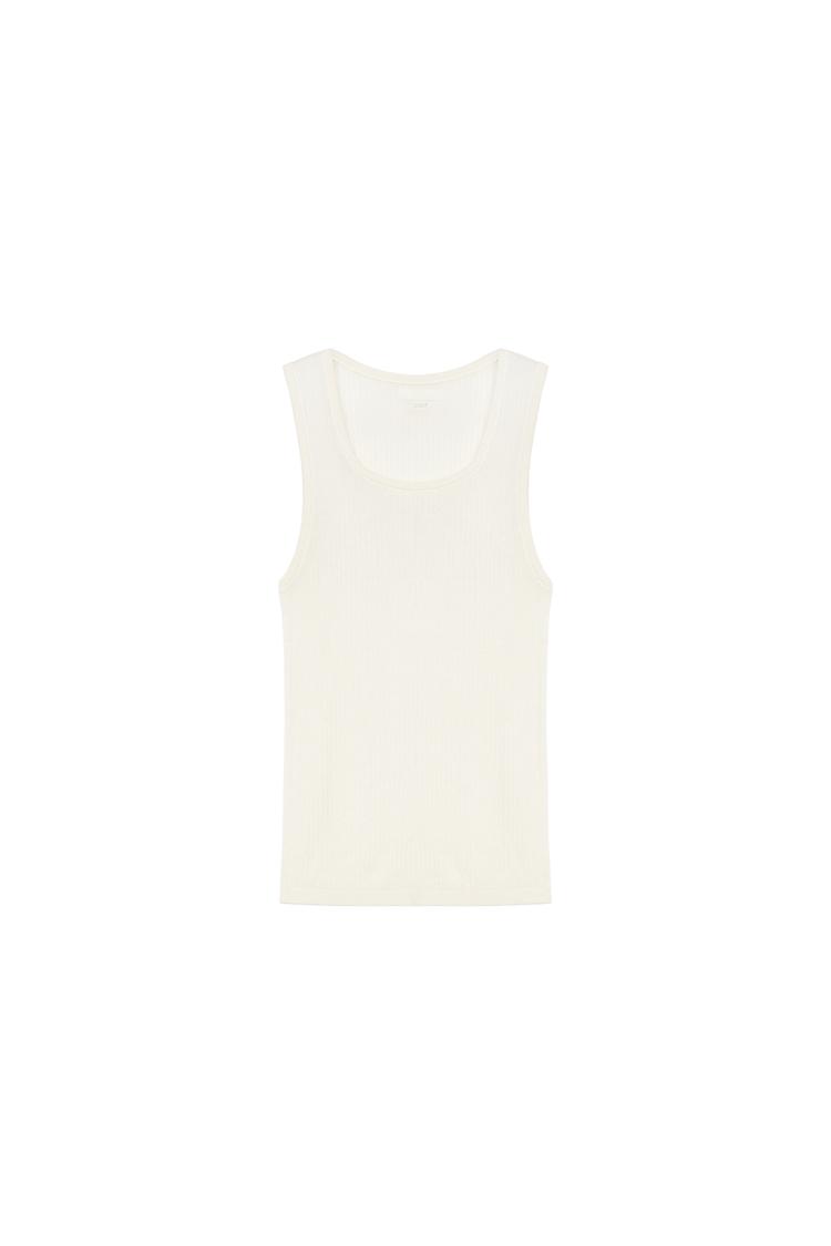 LIGHTWEIGHT WOOL AND SILK KNIT TANK TOP