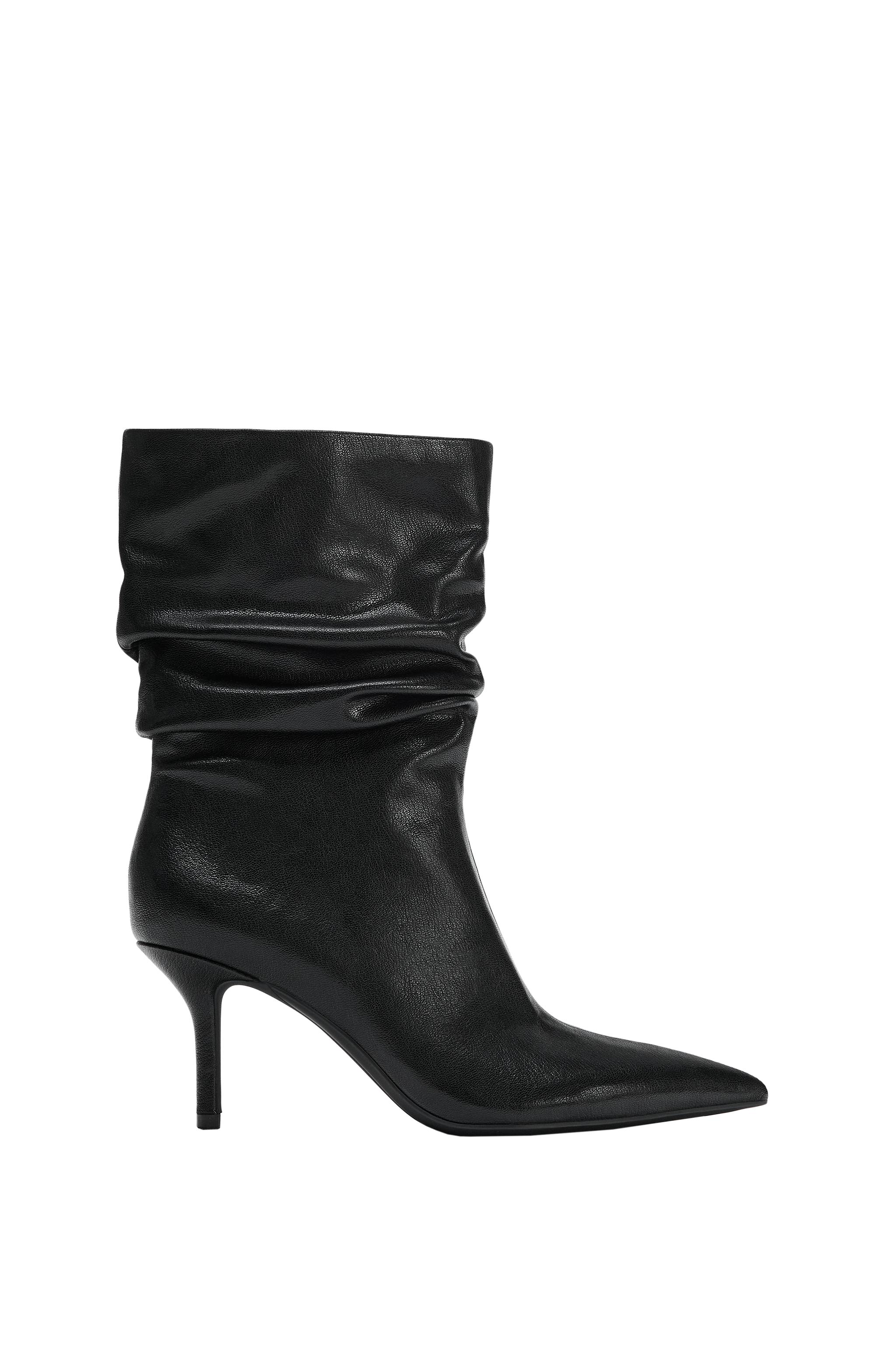Ботильоны на каблуке с рюшами — ZARA