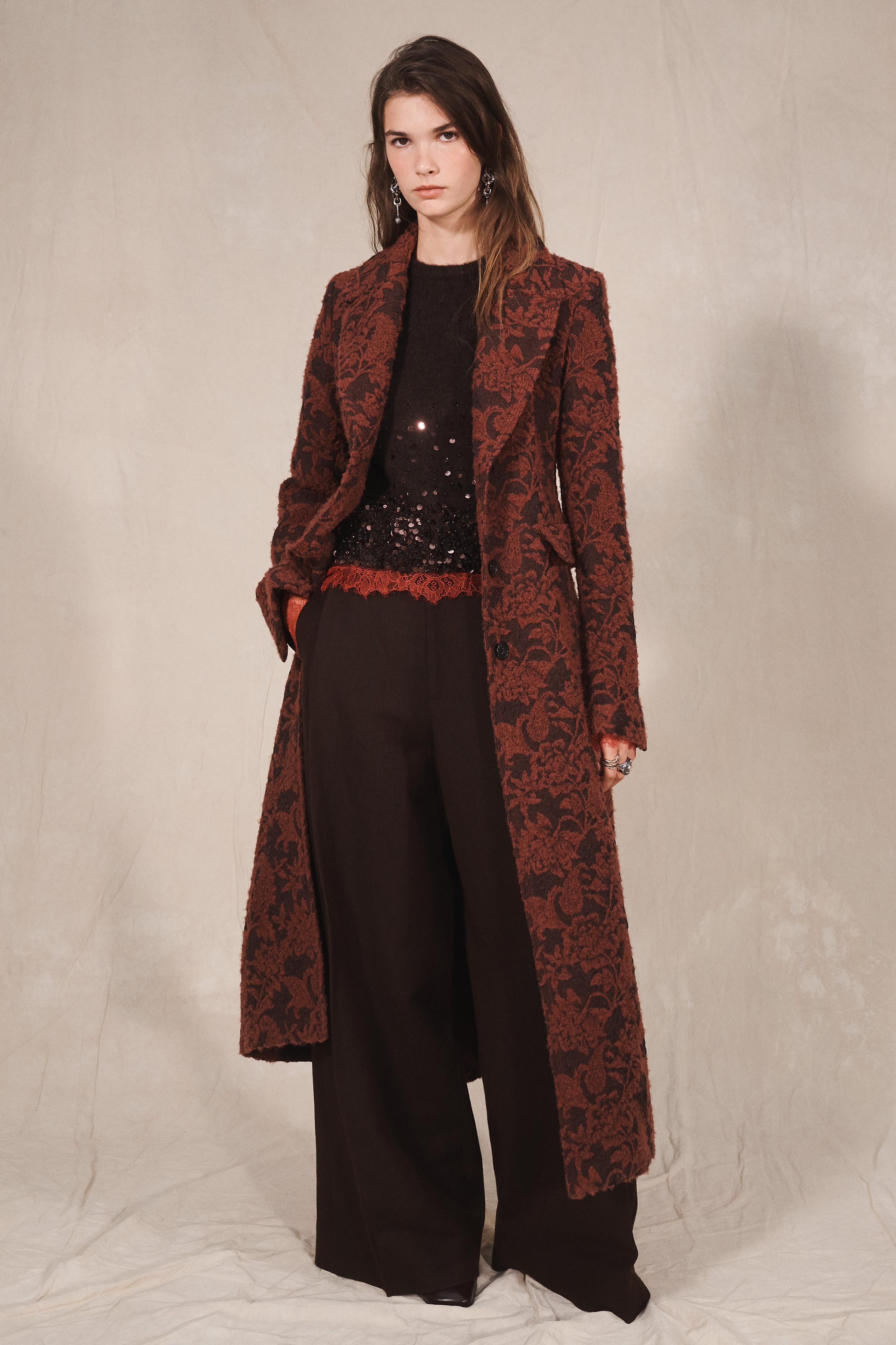 LONG JACQUARD WOOL BLEND LIMITED EDITION COAT — ZARA