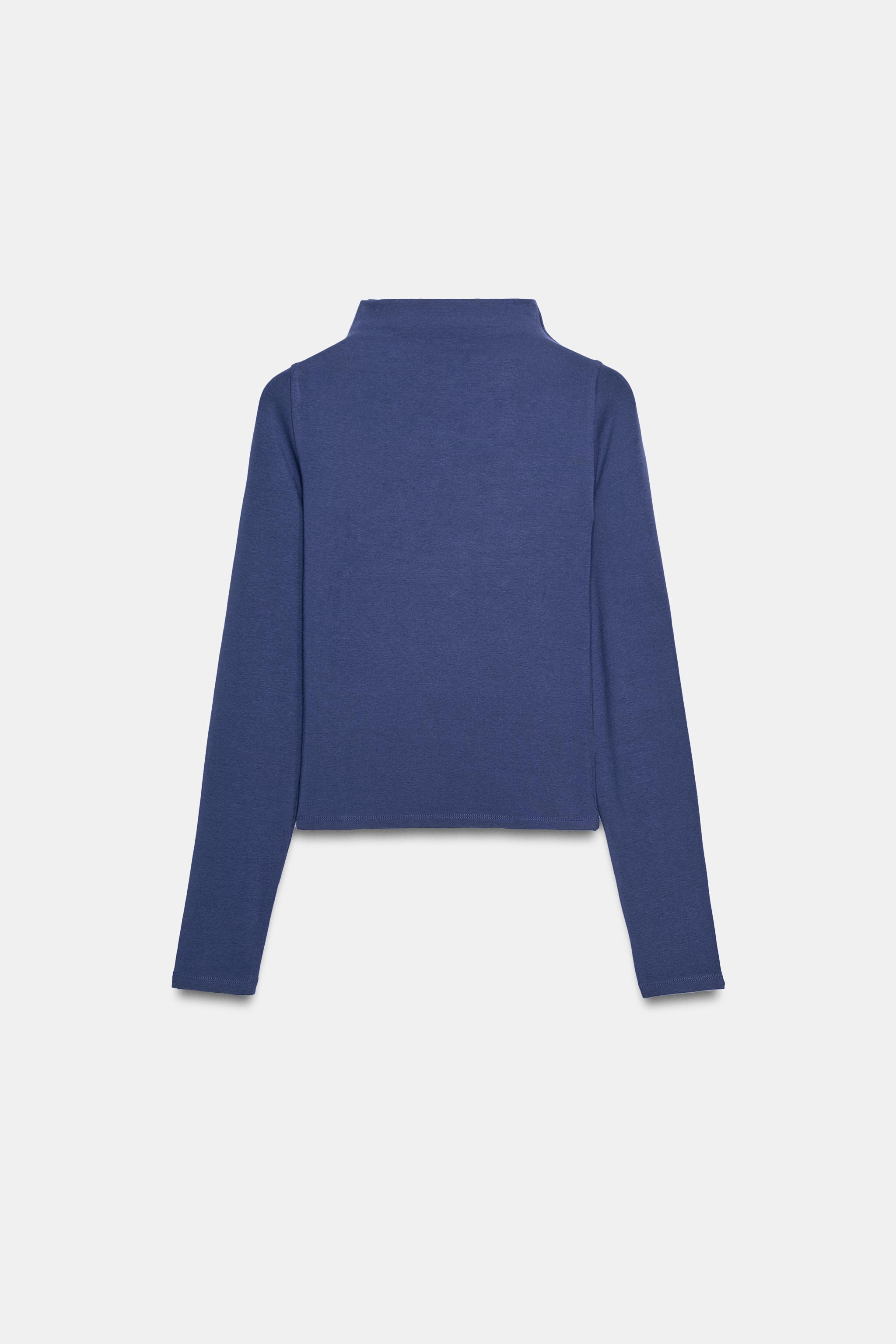 ФУТБОЛКА С ВОРОТНИКОМ-СТОЙКОЙ — ZARA