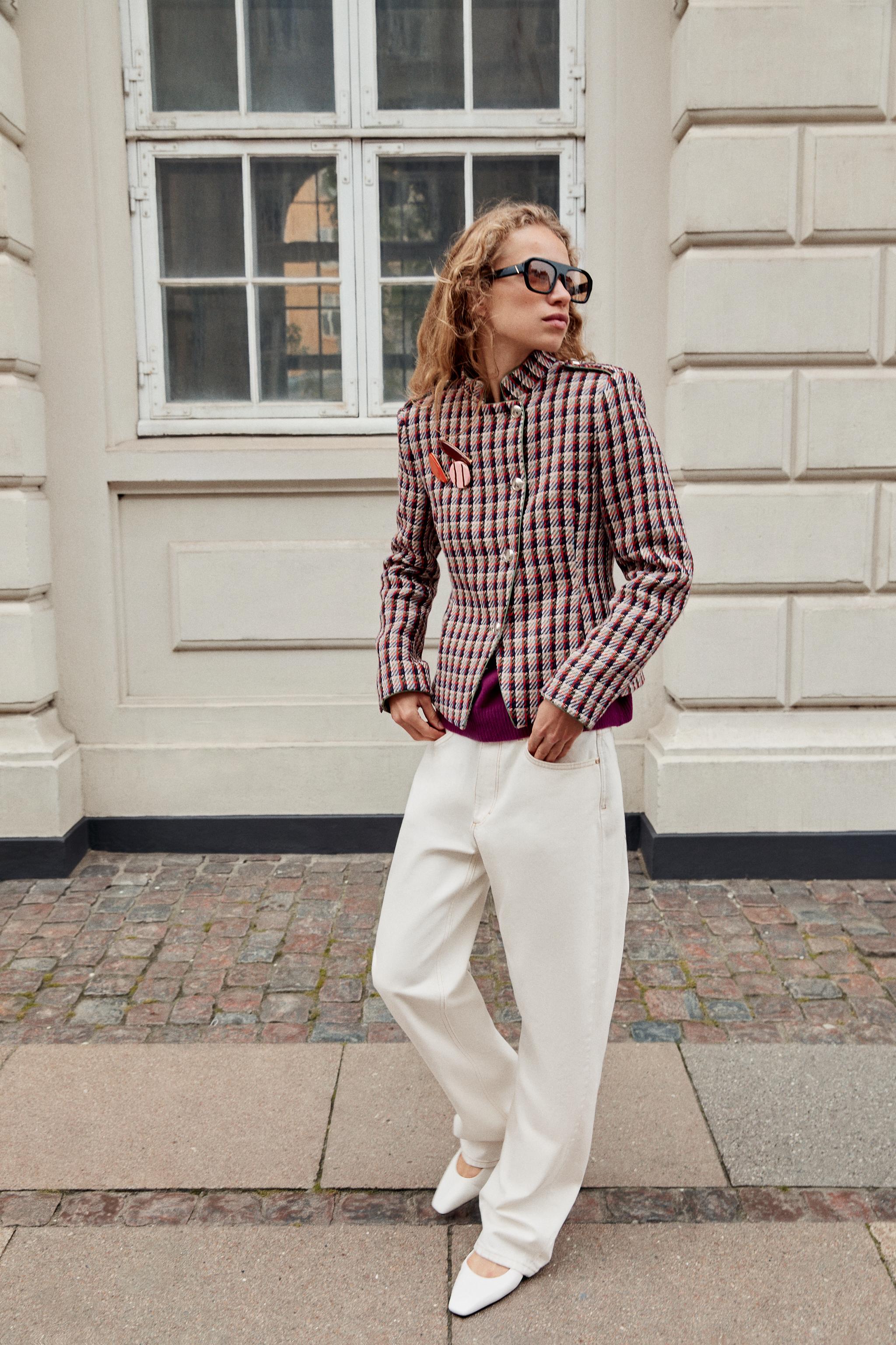 Фактурный двубортный блейзер — ZARA