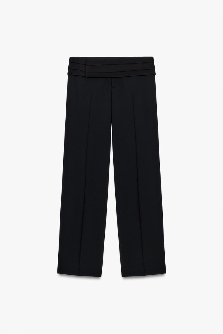 ZW COLLECTION WOOL BLEND CUMMERBUND TROUSERS