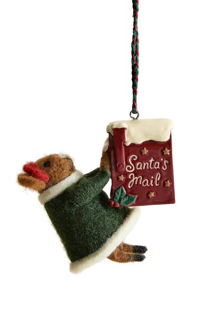 CHRISTMAS MOUSE POSTBOX ORNAMENT