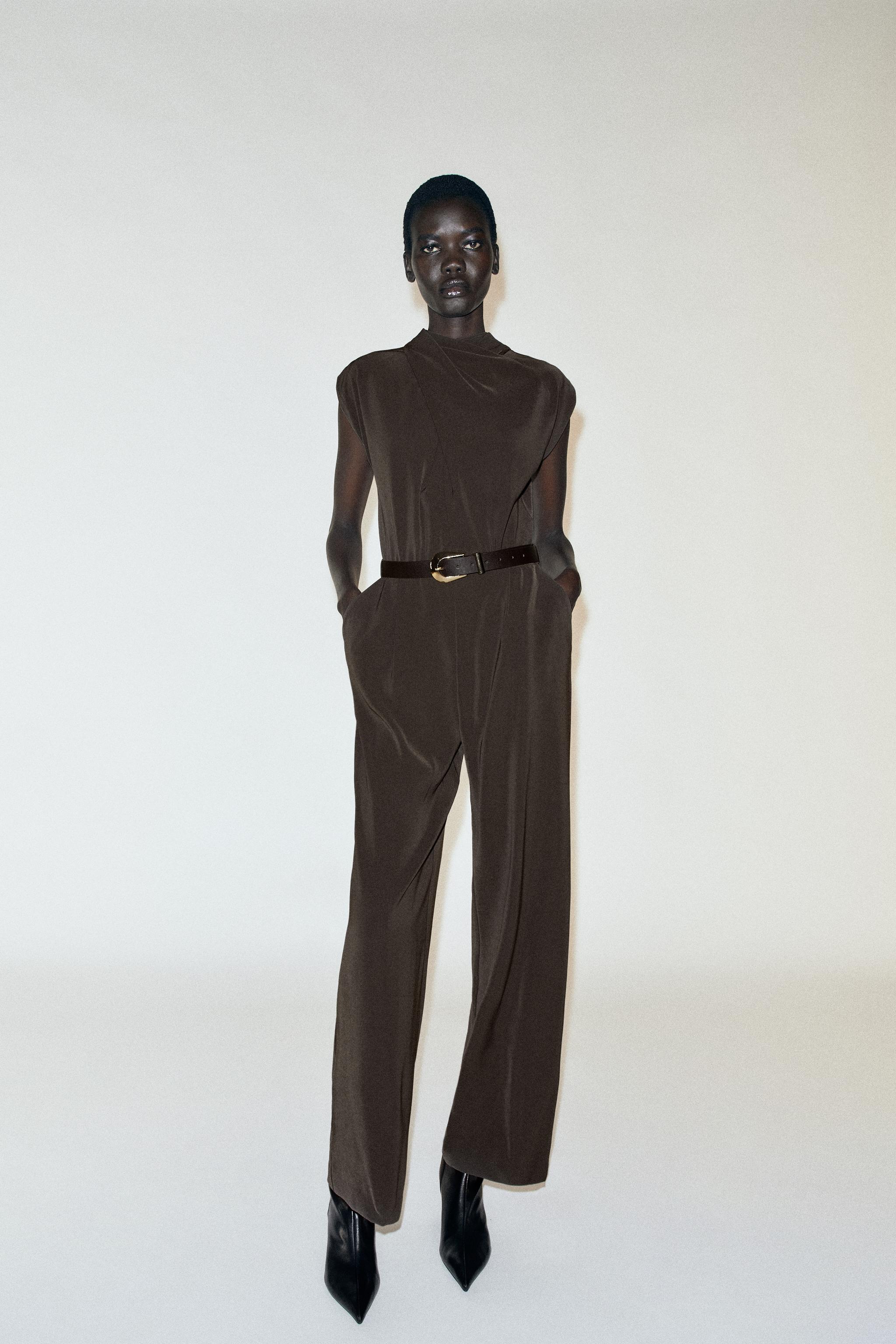 JUMPSUIT WITH BELT — ZARA