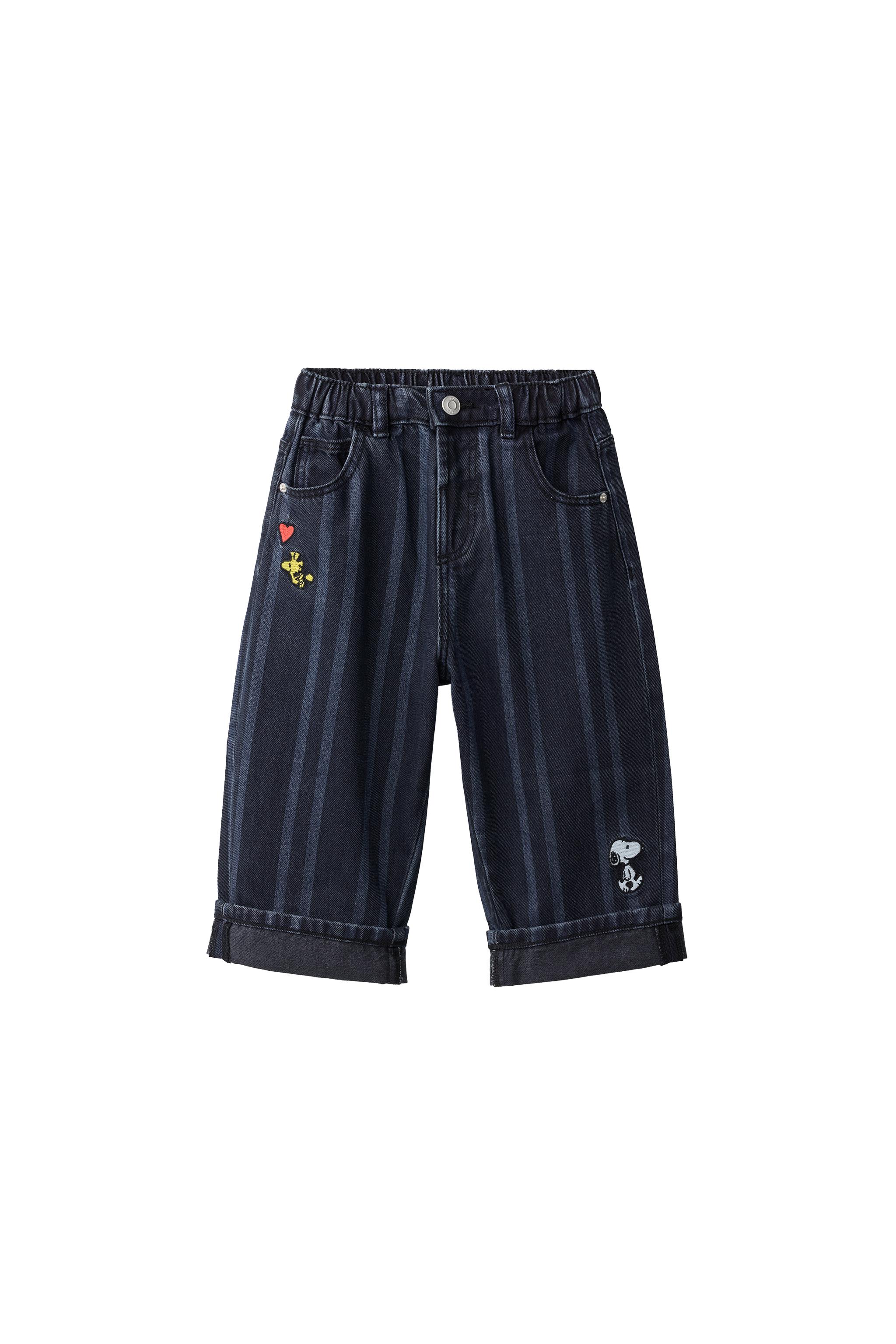 ДЖИНСЫ БАГГИ В ПОЛОСКУ SNOOPY PEANUTS™ — ZARA