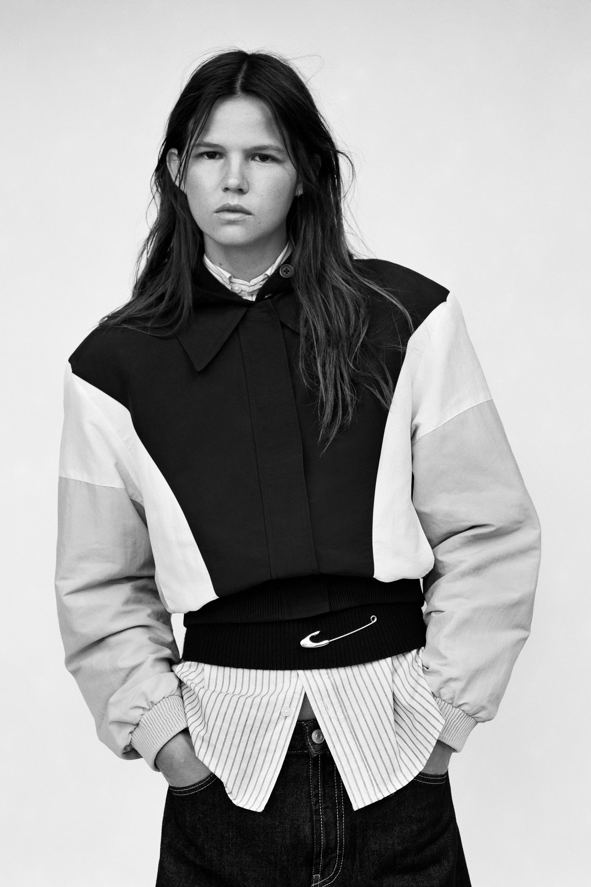 Рубашка в полоску с плечевыми накладками — ZARA