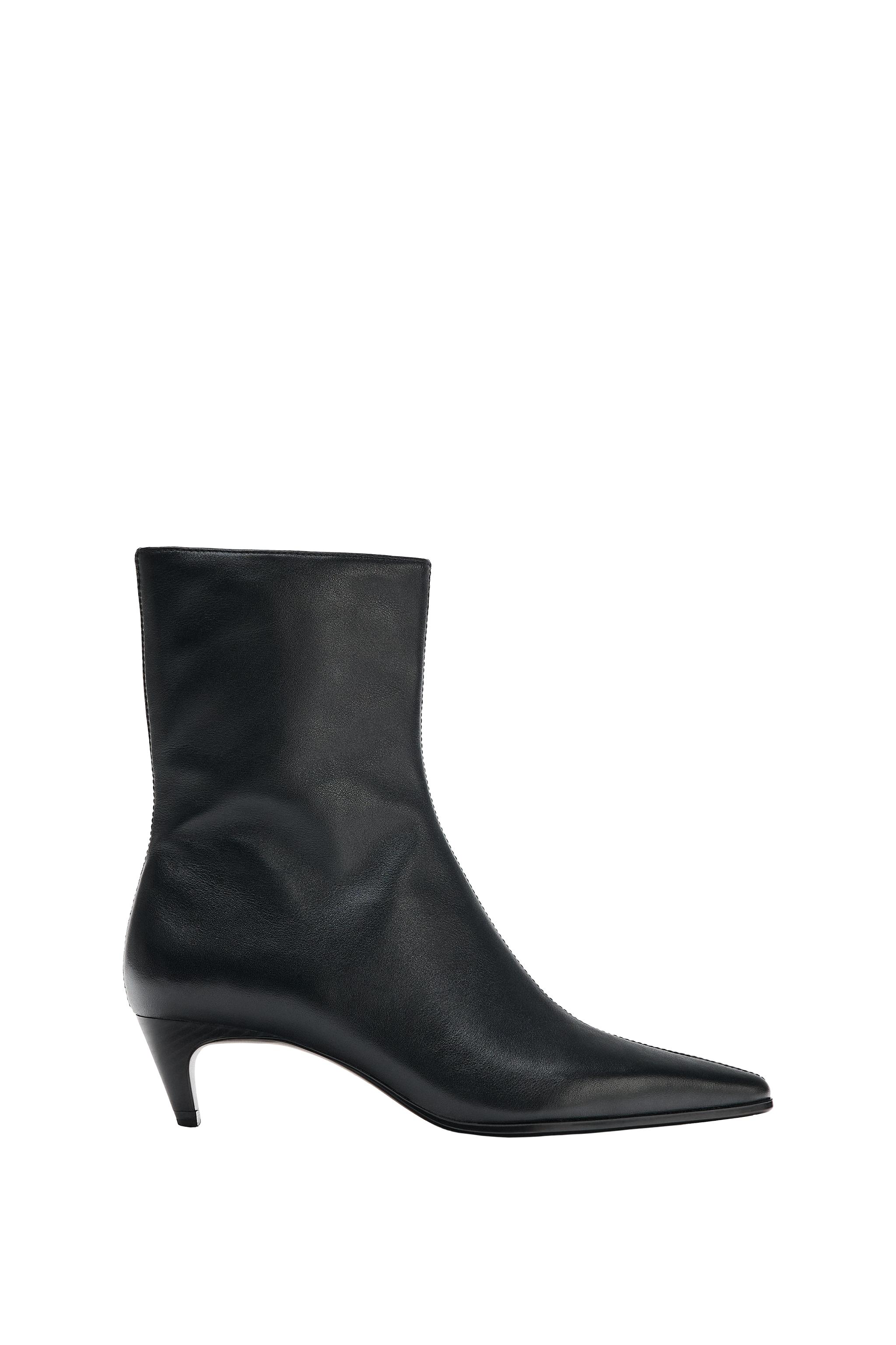 КОЖАНЫЕ БОТИЛЬОНЫ НА ТОНКОМ КАБЛУКЕ — ZARA