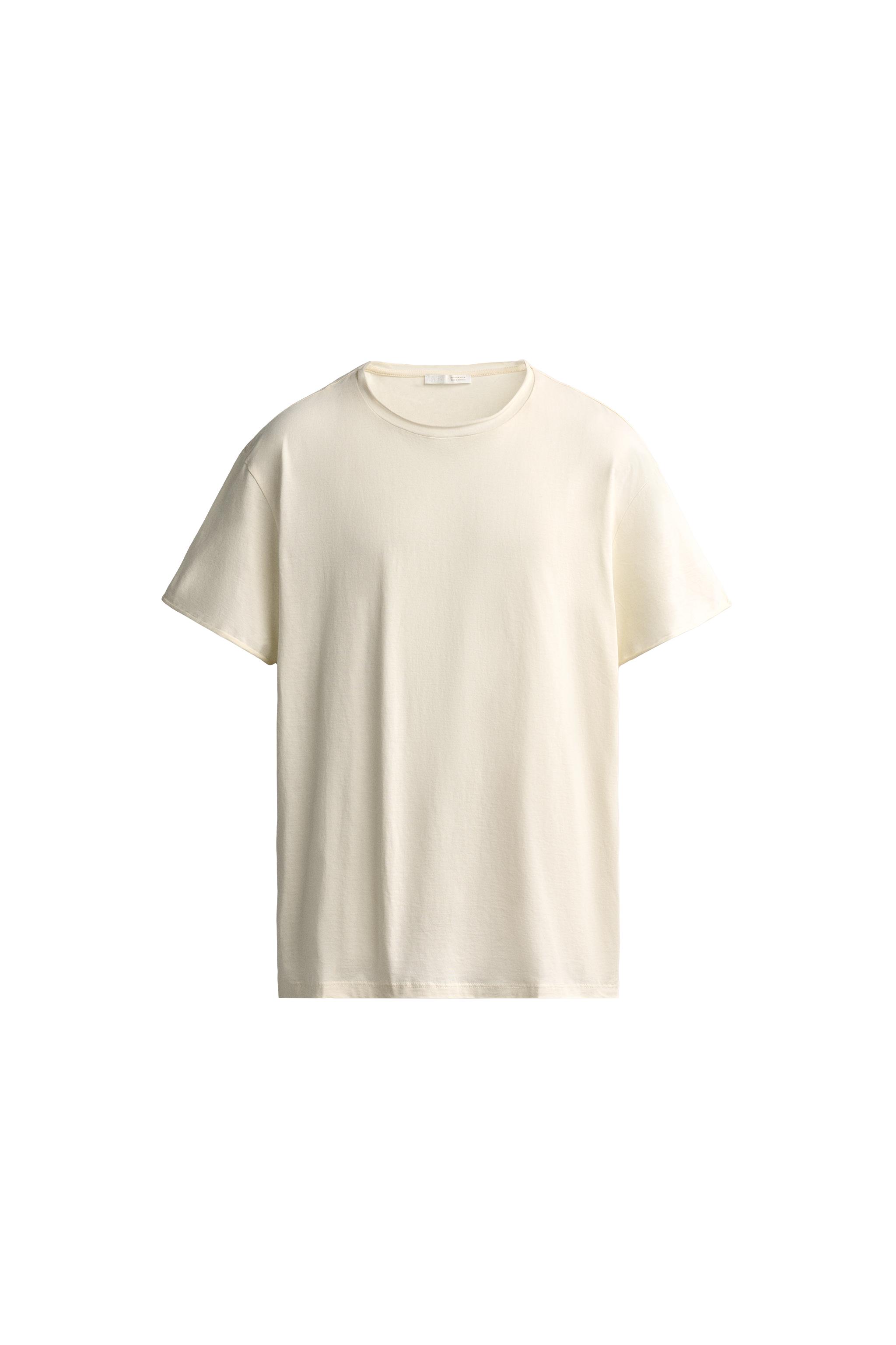 Базовая футболка с неровным краем — ZARA