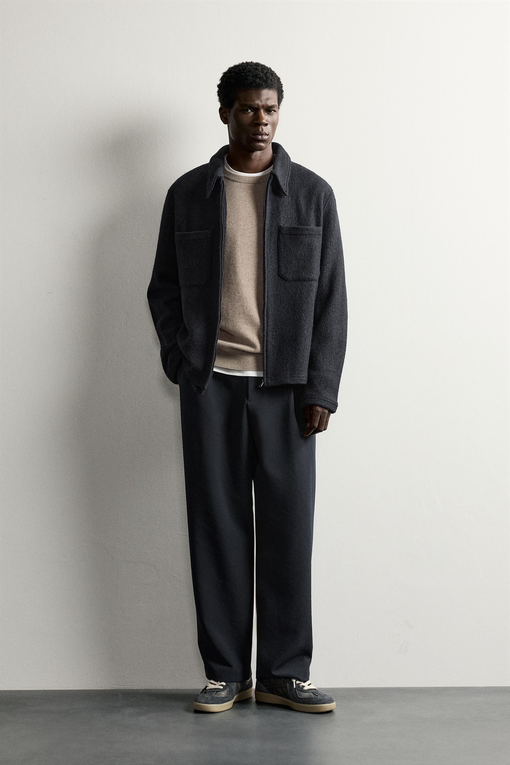 КУРТКА-РУБАШКА ИЗ РЕЛЬЕФНОЙ ВИСКОЗЫ И ШЕРСТИ — ZARA