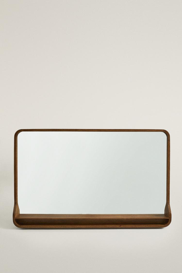 WOODEN SHELF MIRRORED