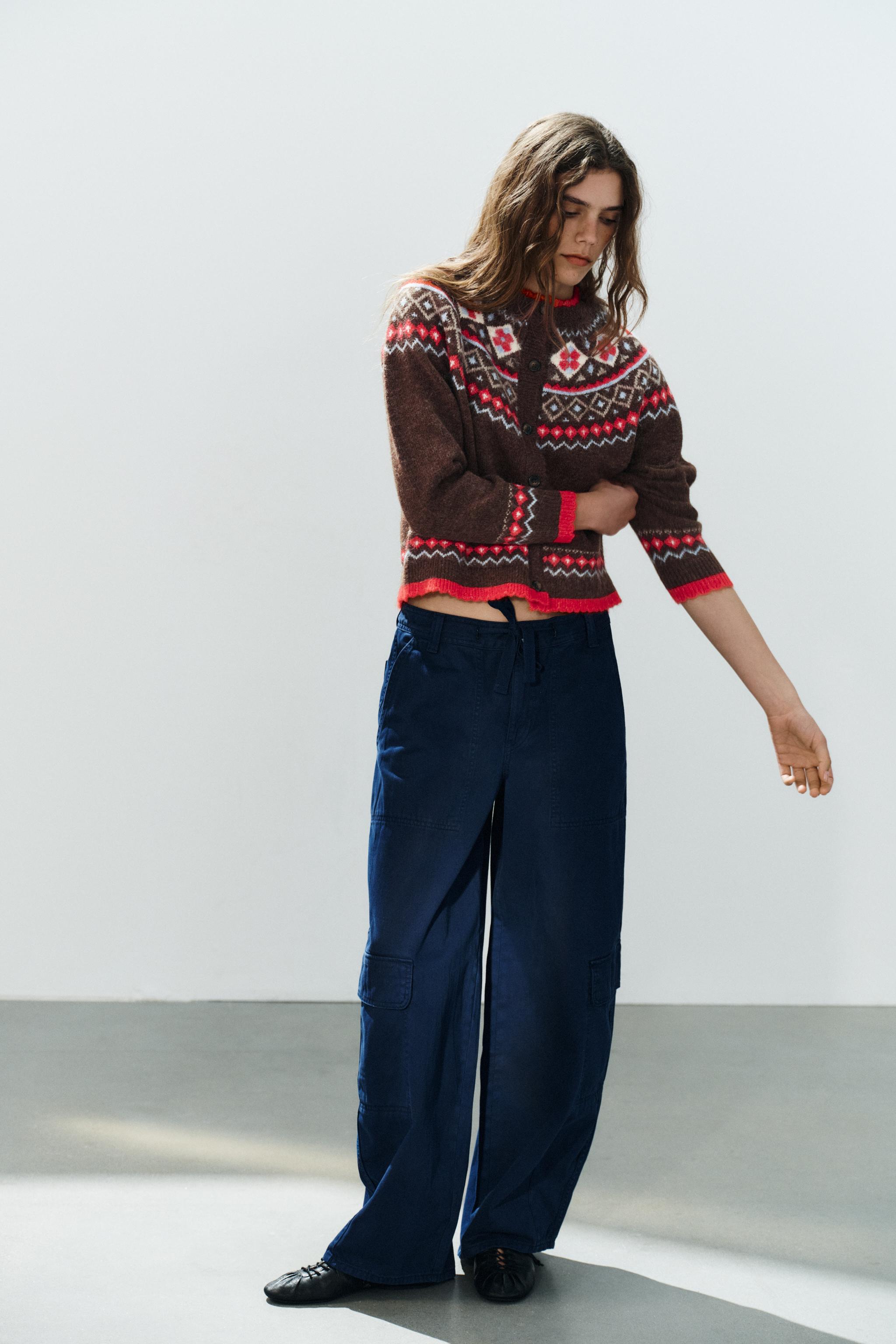 Жаккардовый кардиган — ZARA