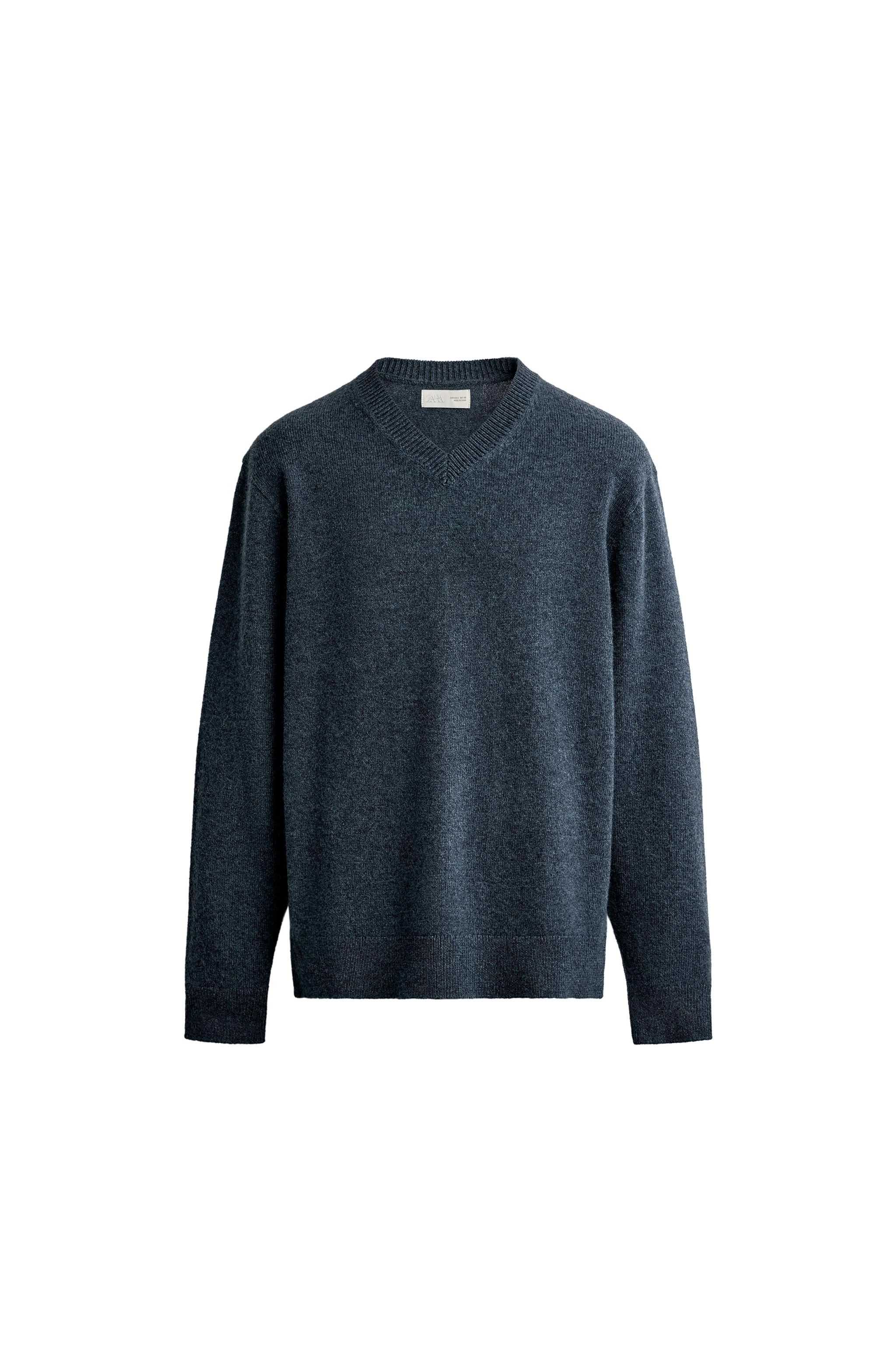 ШЕРСТЯНОЙ СВИТЕР С V-ОБРАЗНЫМ ВЫРЕЗОМ — ZARA