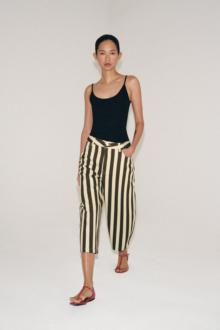 Брюки ZW COLLECTION укороченного кроя в полоску