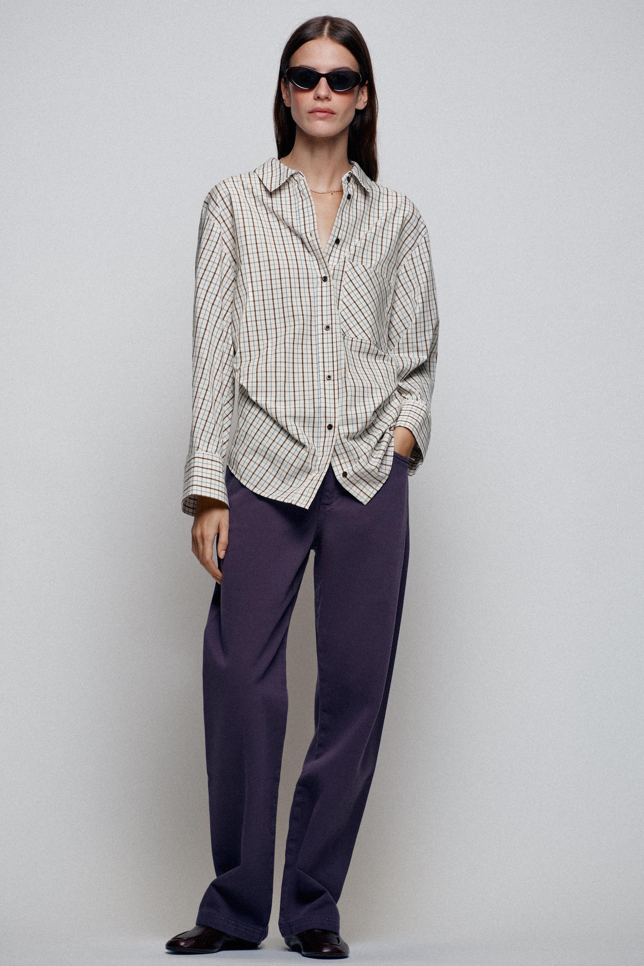 РУБАШКА ОВЕРСАЙЗ В КЛЕТКУ — ZARA
