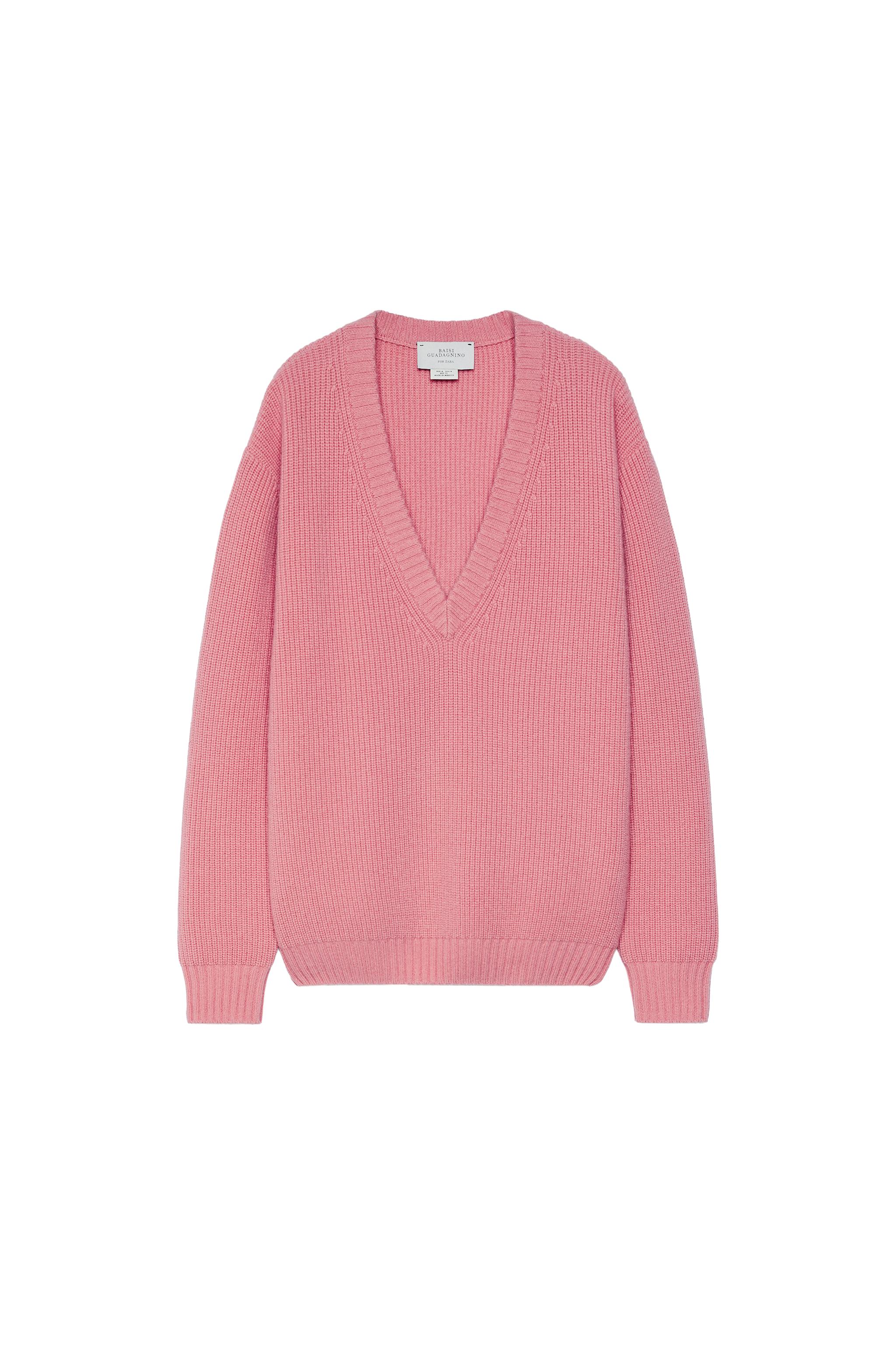 Джемпер с V-образным вырезом из 100% кашемира — ZARA