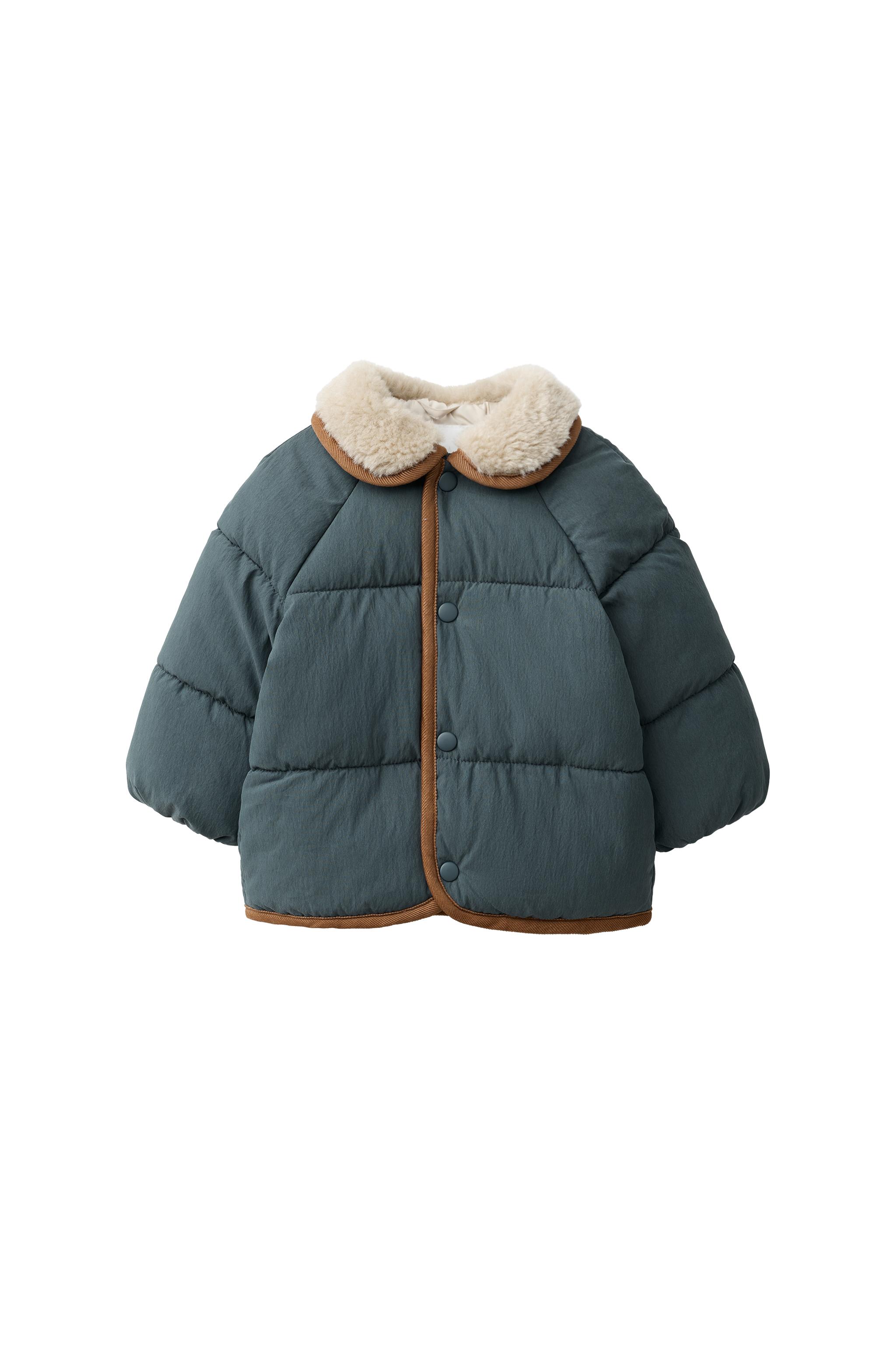 FAUX FUR COLLAR JACKET — ZARA