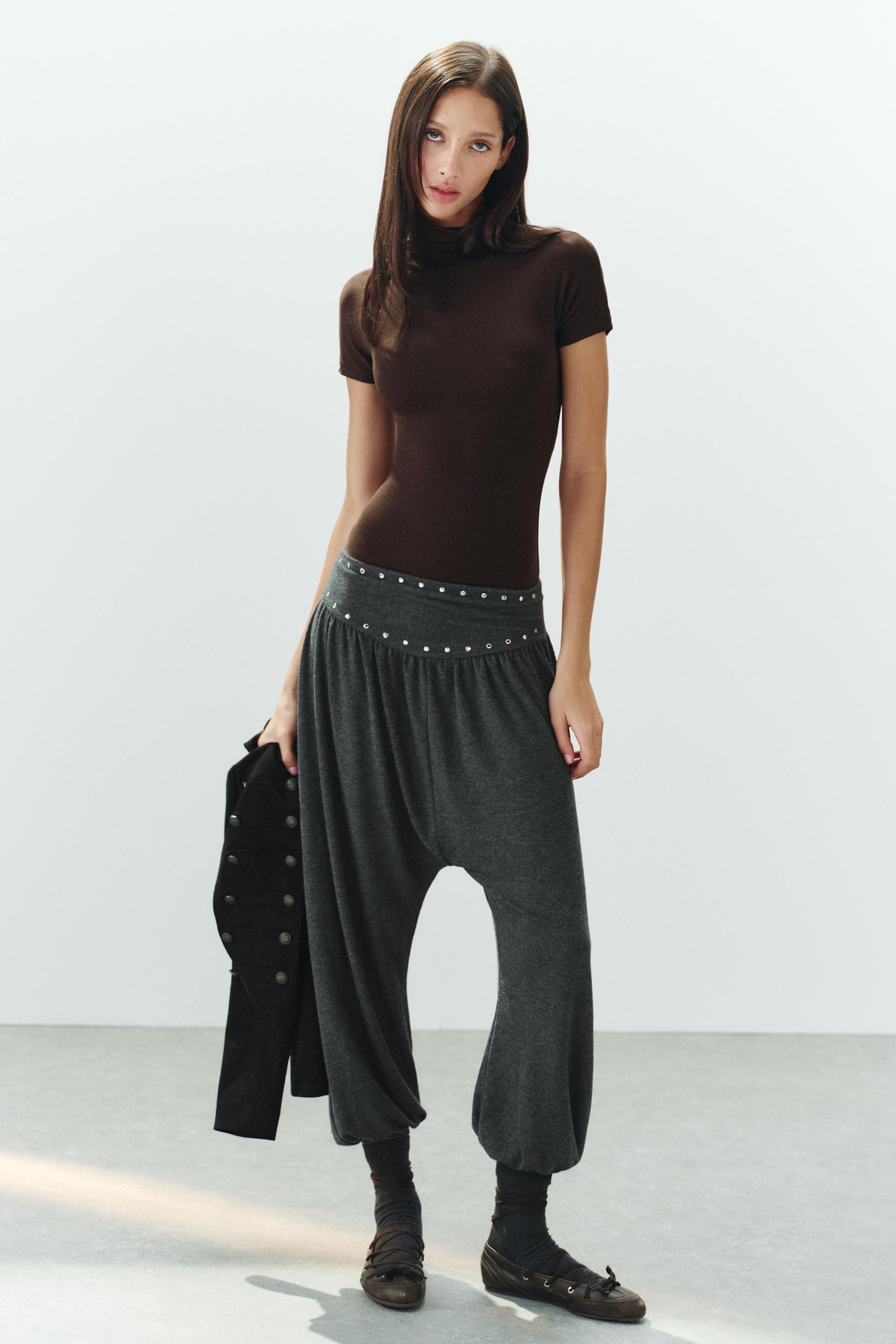 БОДИ ИЗ МЯГКОЙ ТКАНИ С КОРОТКИМИ РУКАВАМИ — ZARA