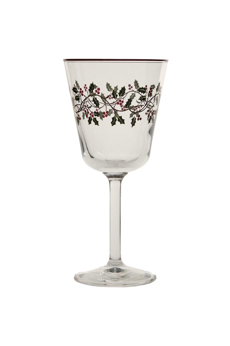 HOLLY CHRISTMAS GLASS