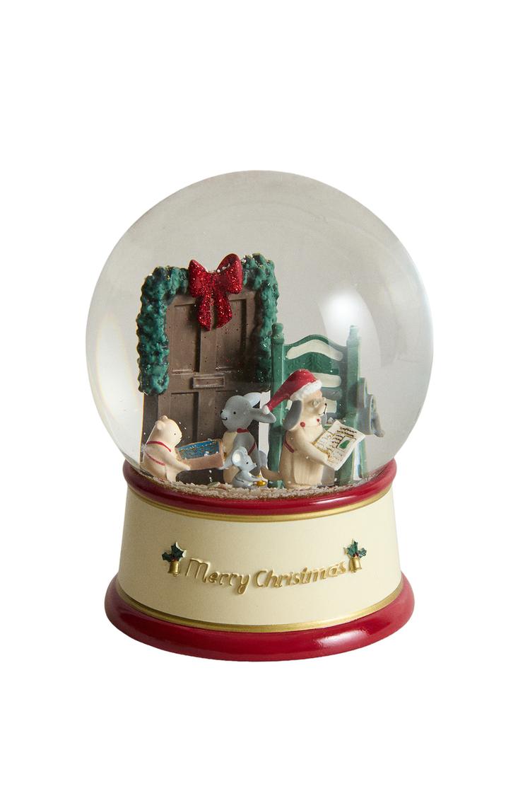 MUSICAL CHRISTMAS ANIMAL SNOW GLOBE