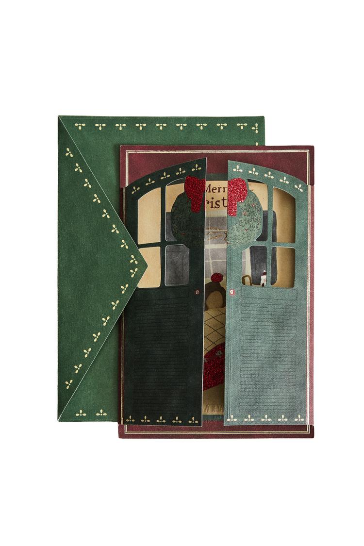 KIDS' CHRISTMAS MOUSE POSTCARD AND ENVELOPE SET