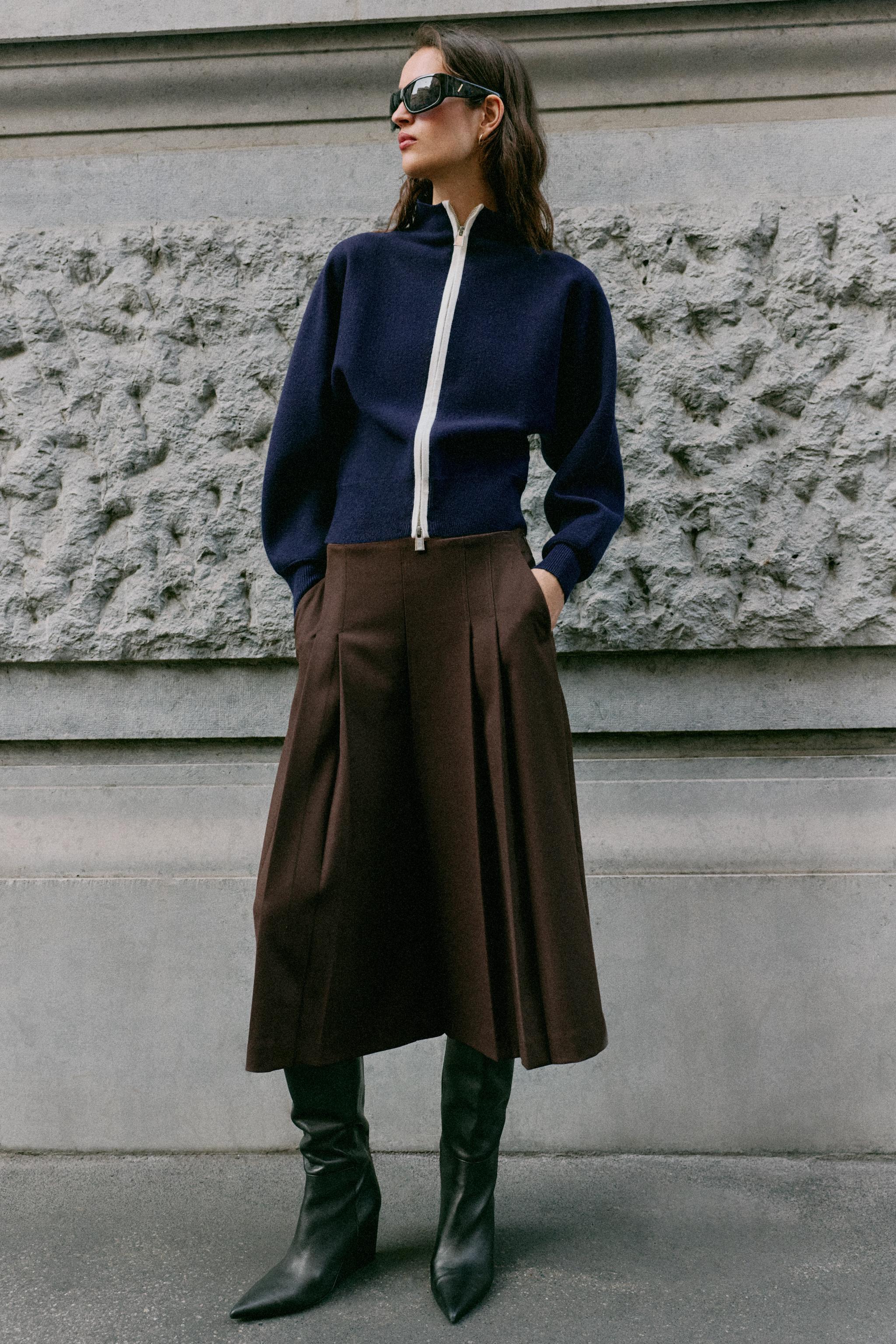 Бермуды с плиссировкой — ZARA