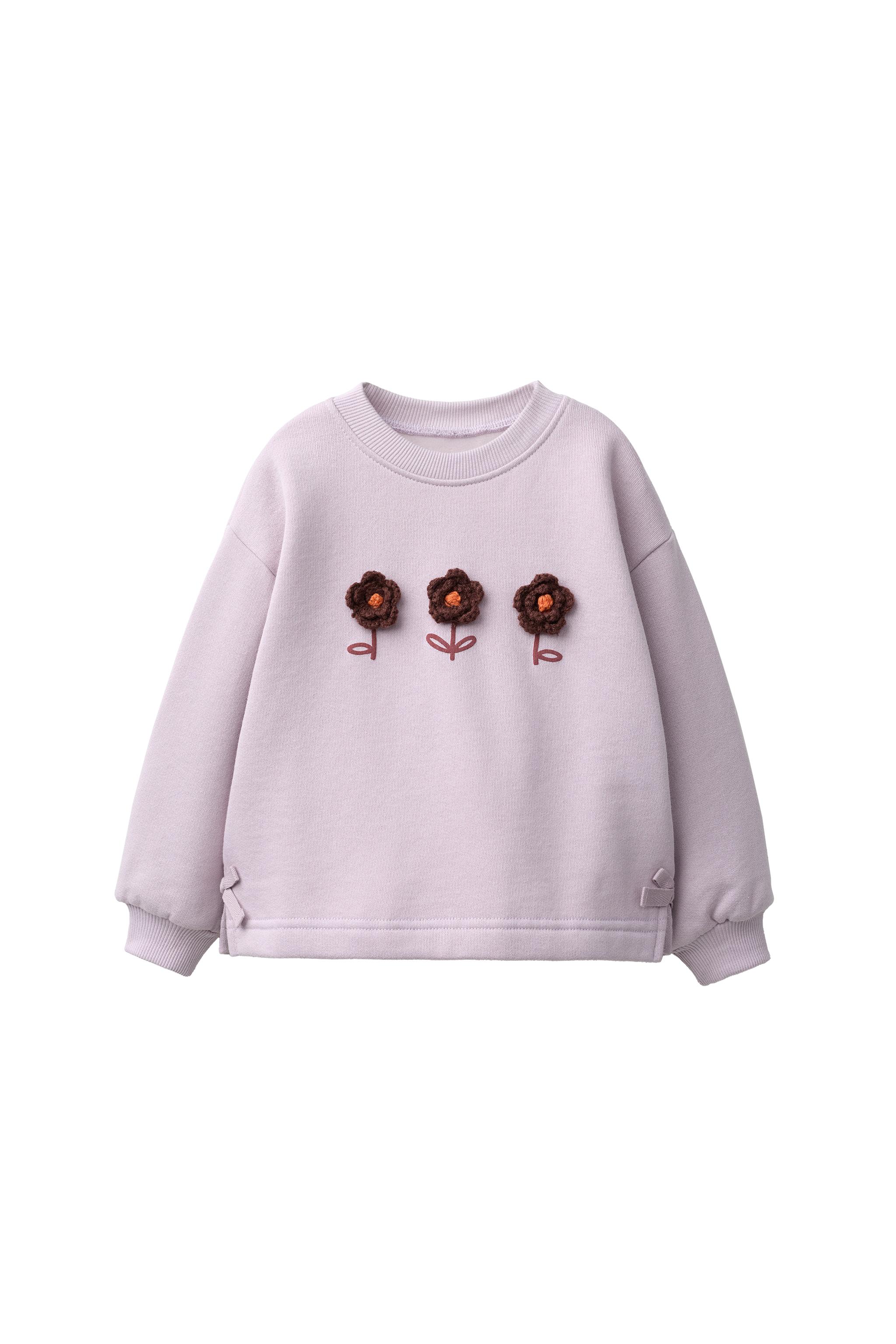 ТОЛСТОВКА С ТРИКОТАЖНЫМИ ЦВЕТАМИ — ZARA