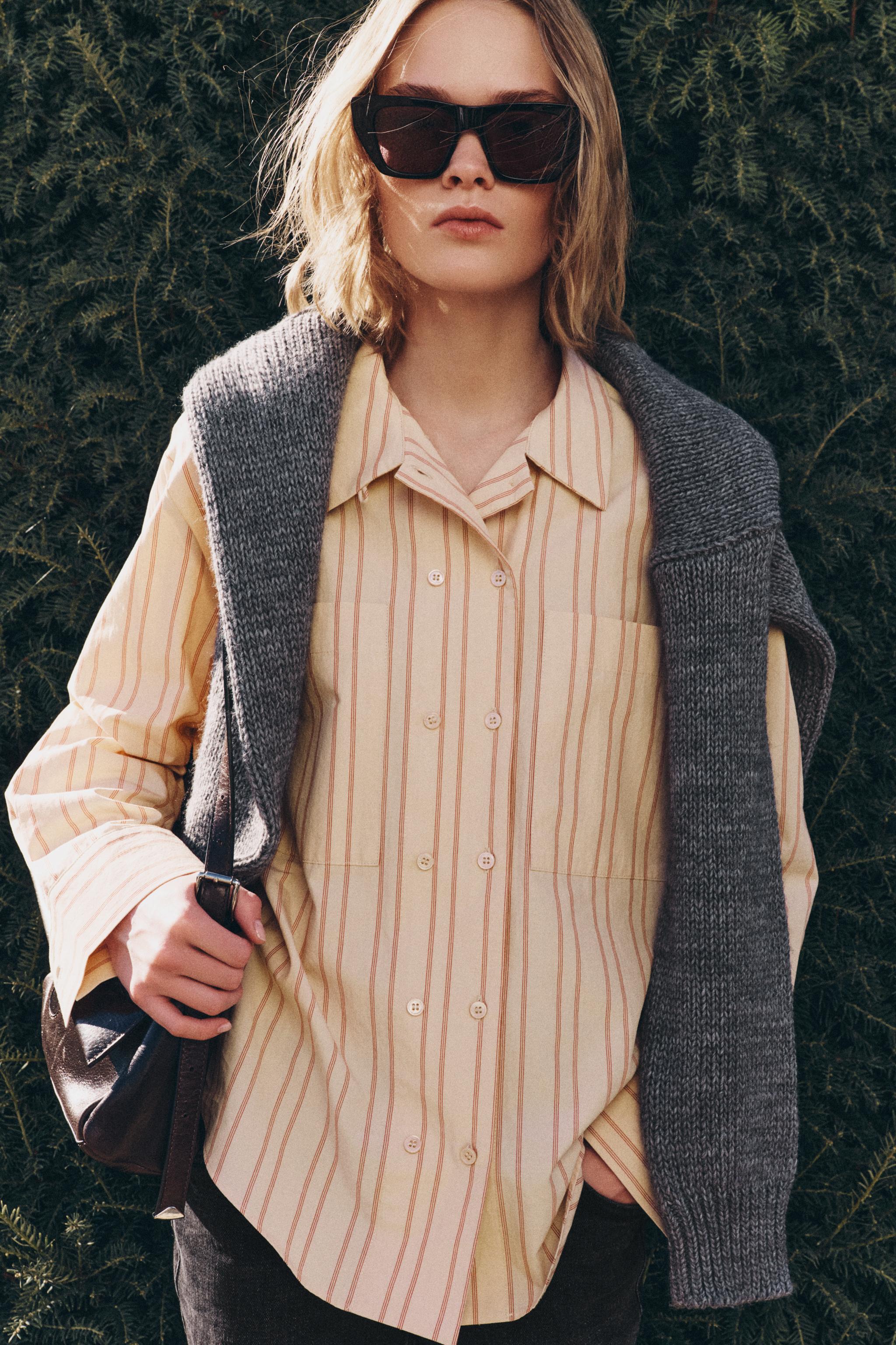 Рубашка ZW COLLECTION в полоску — ZARA