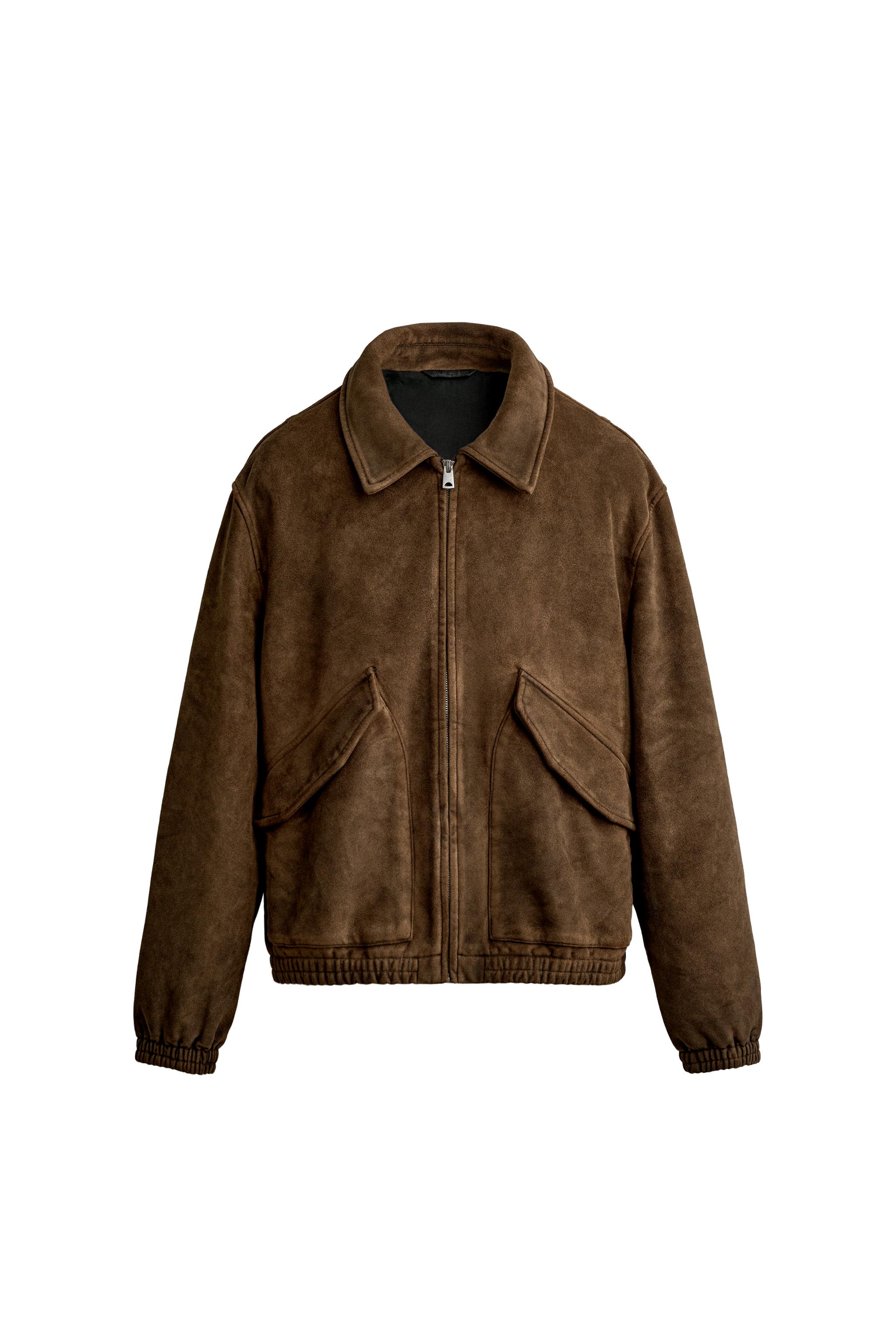 Куртка из искусственной замши с эффектом потёртости — ZARA