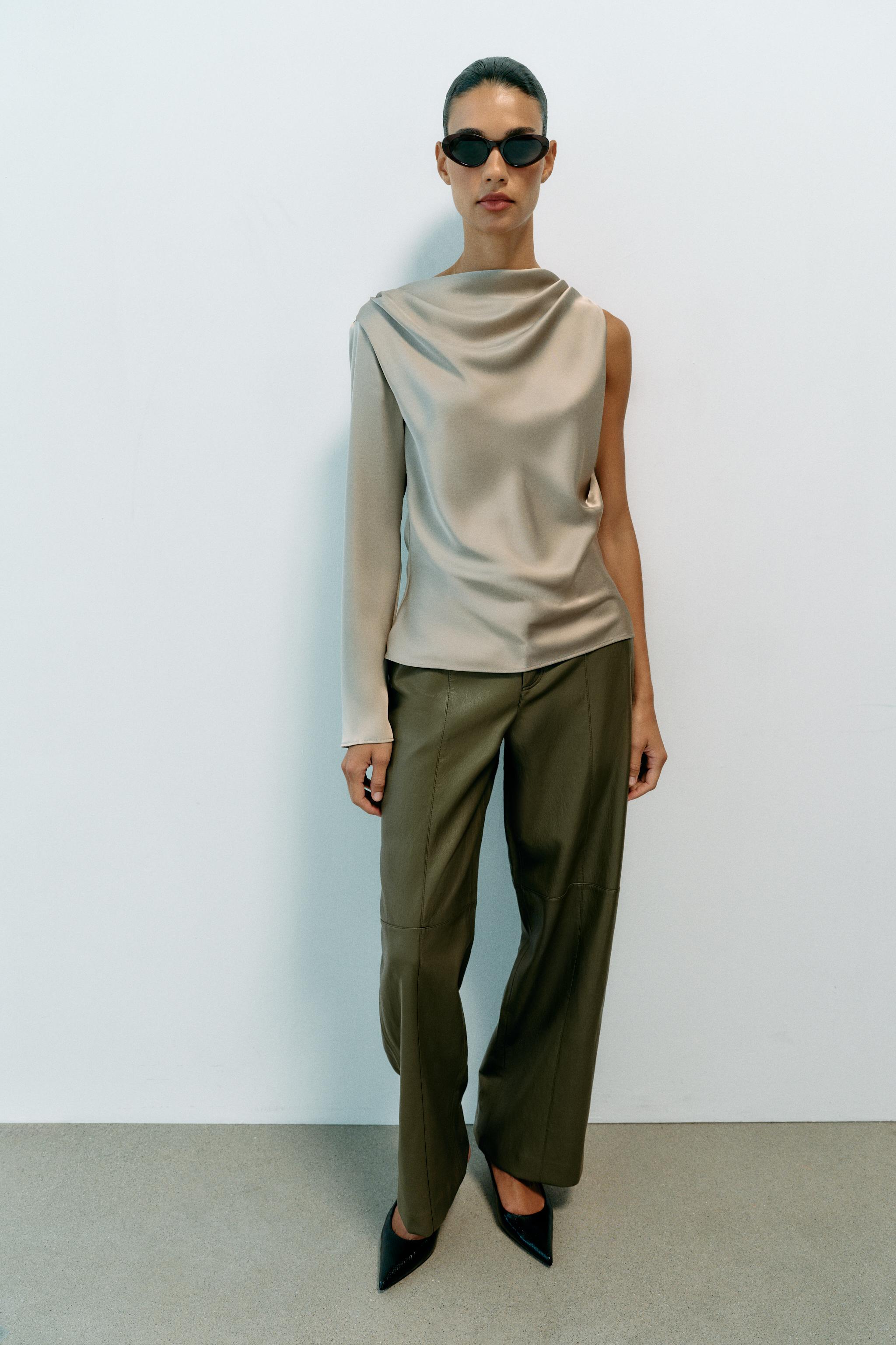 Асимметричная рубашка из сатина — ZARA