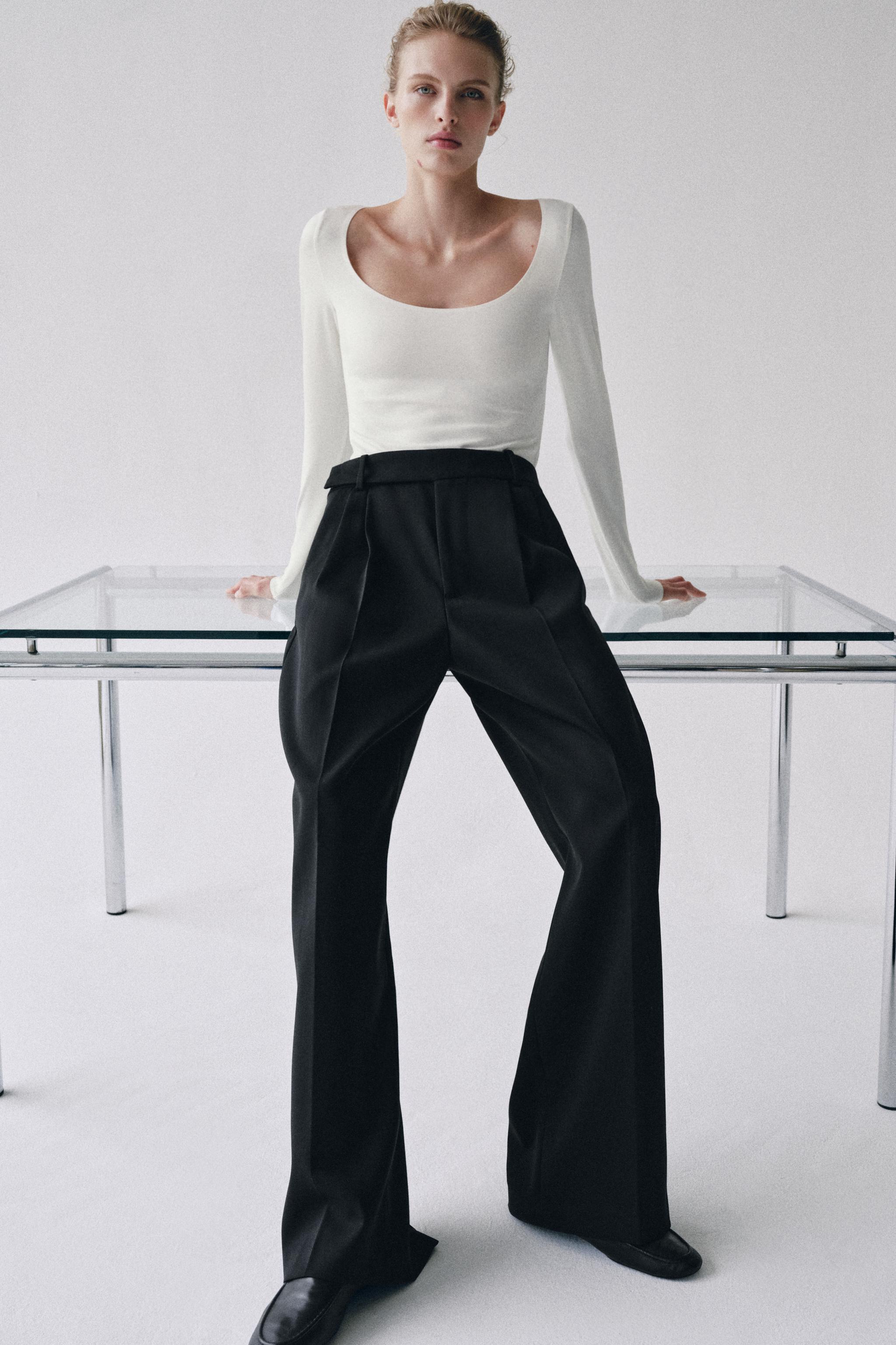 Боди с воротником-водопадом — ZARA