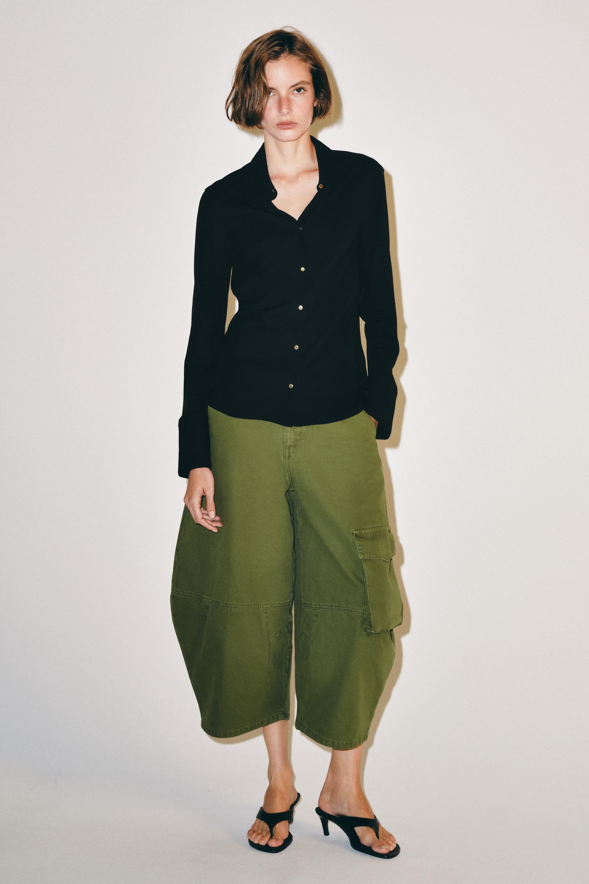 РУБАШКА С ЗОЛОТИСТЫМИ ПУГОВИЦАМИ — ZW COLLECTION — ZARA
