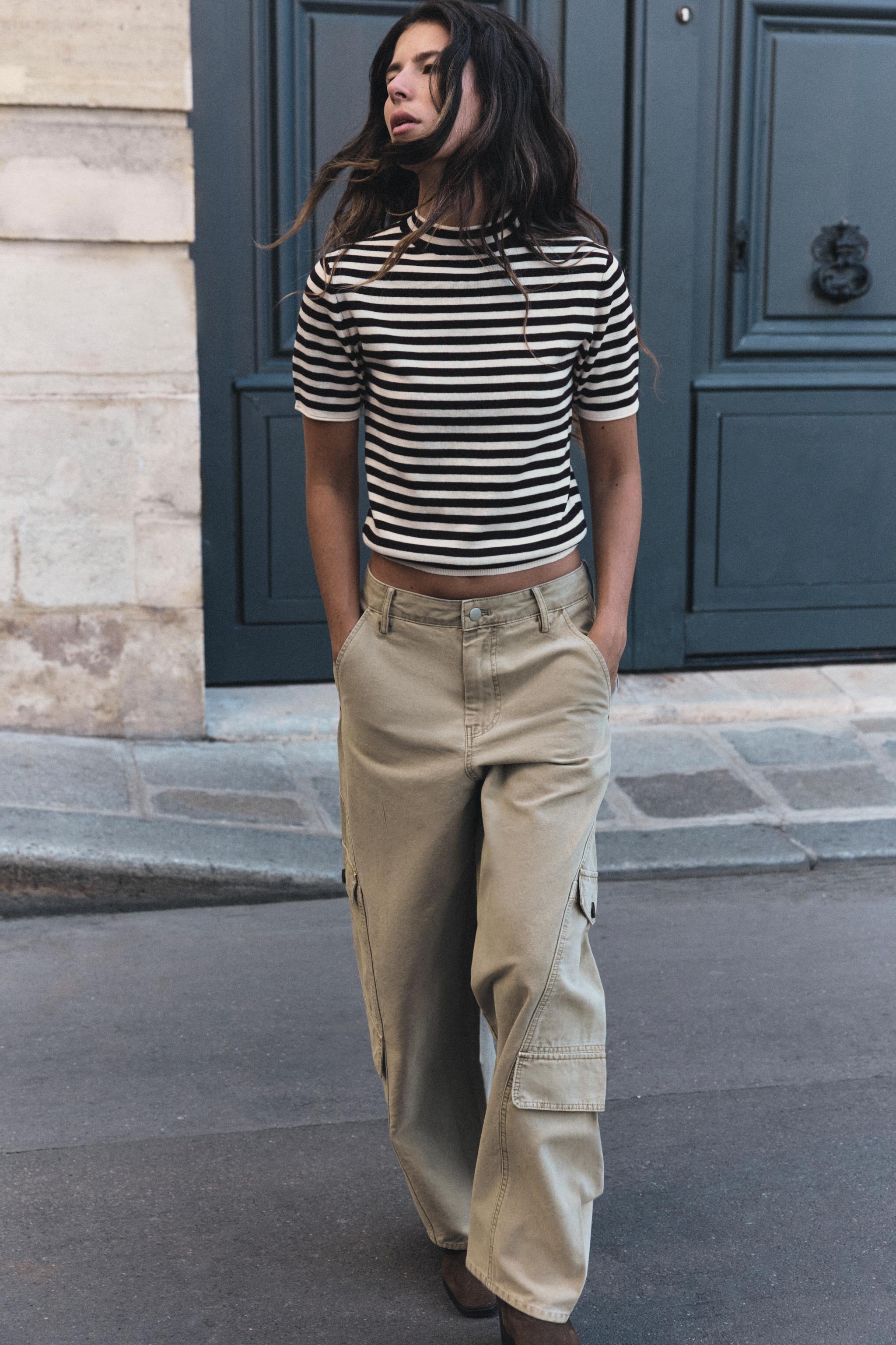 Топ в полоску из трикотажа — ZARA