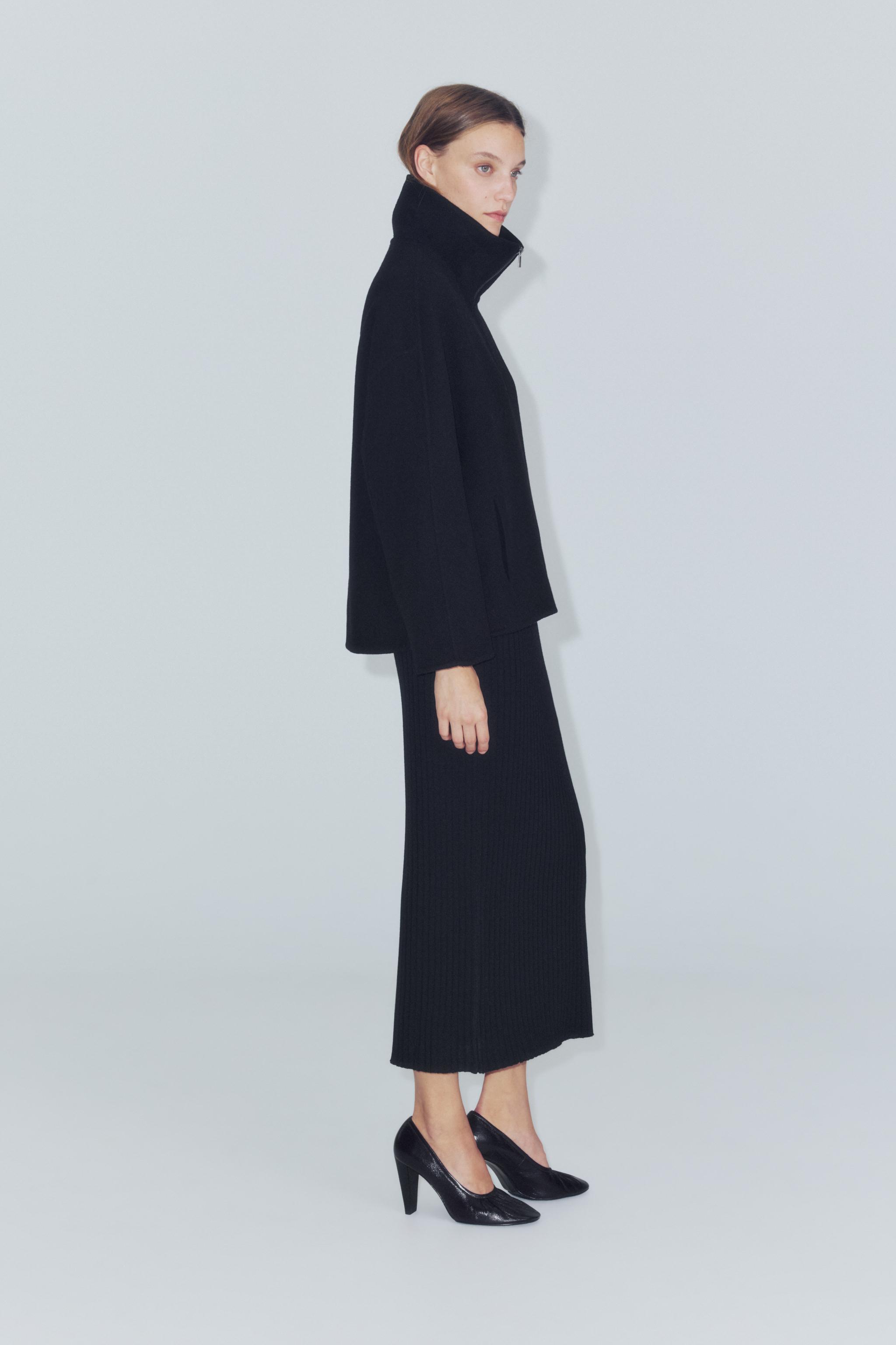 Укороченное пальто из смесовой шерсти ZW COLLECTION — ZARA