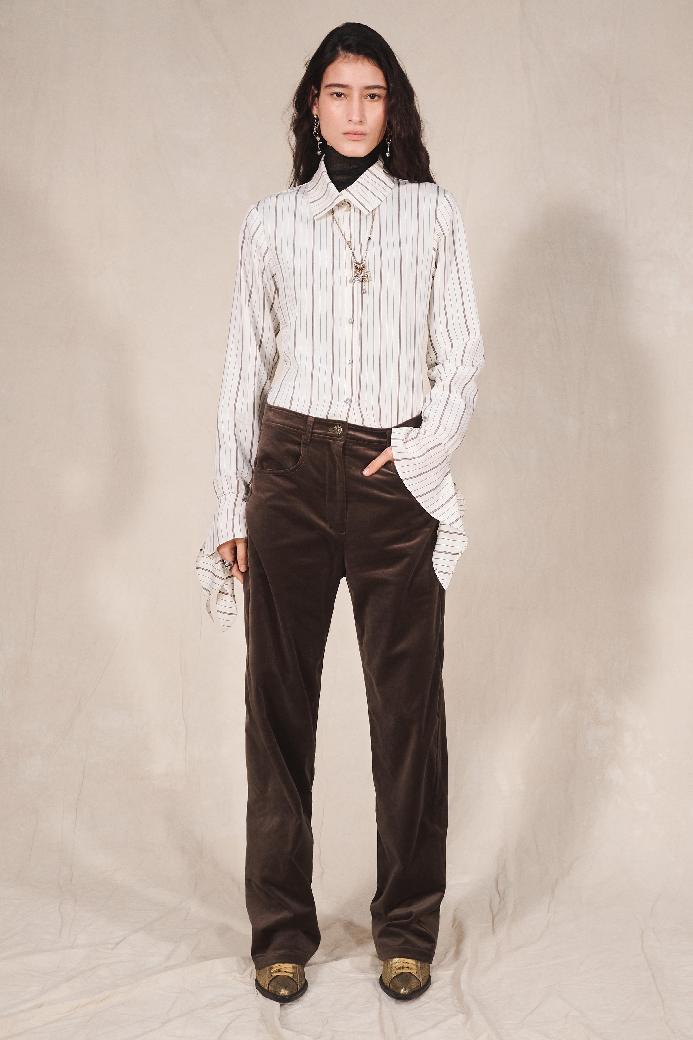 LIMITED EDITION STRIPED HIGH NECK SHIRT — ZARA