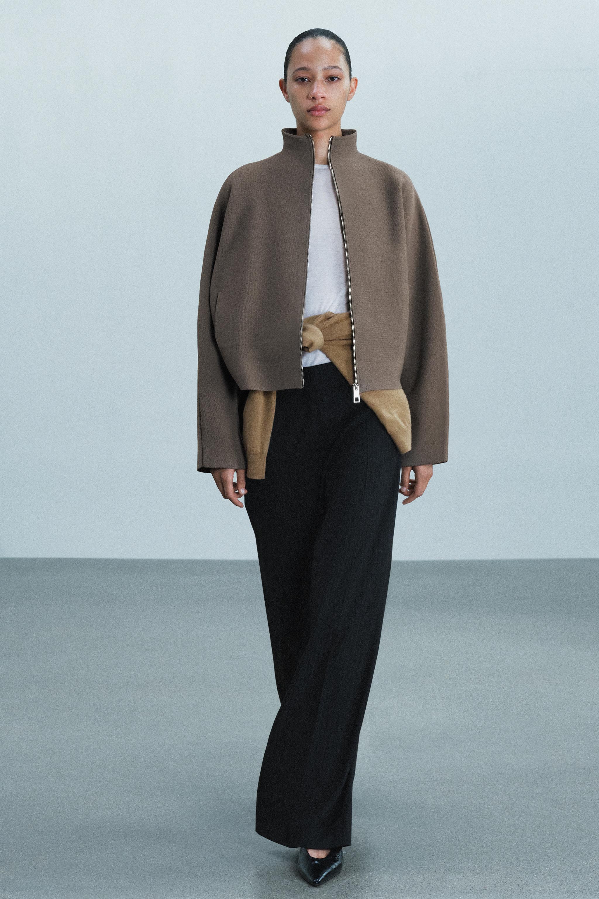 Вязаная куртка со сборками — ZARA