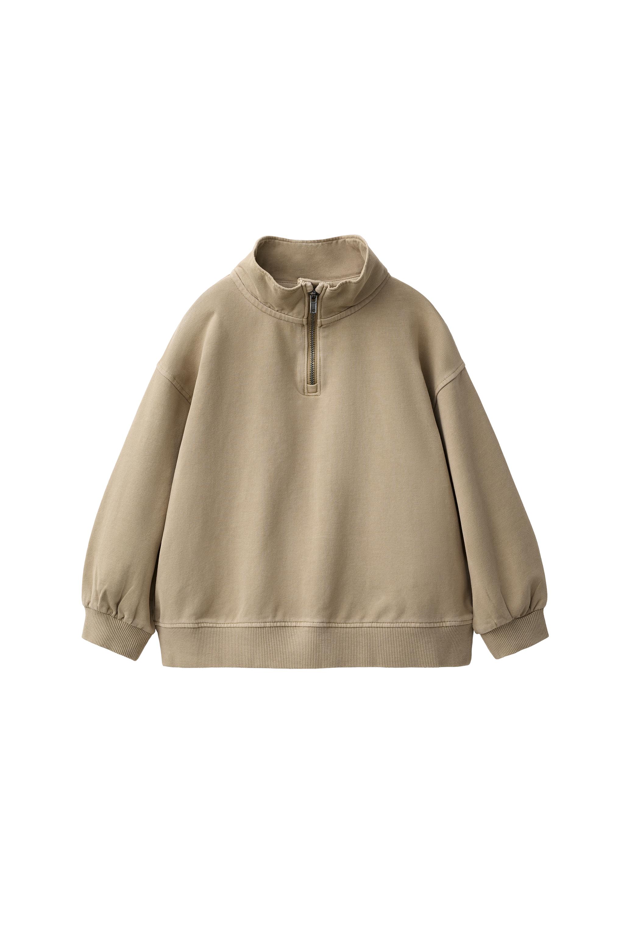 PLAIN ZIP-UP SWEATSHIRT — ZARA